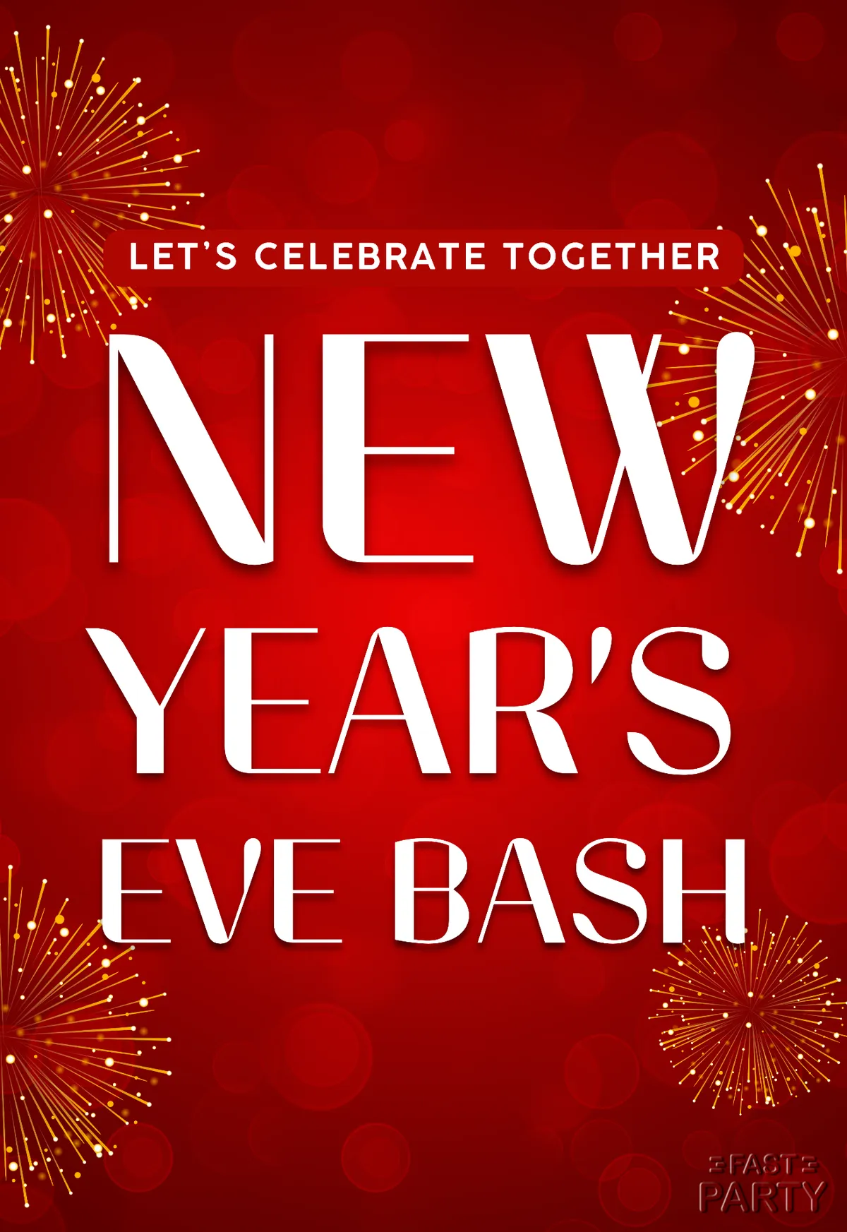 New Year Eve Celebration — Red & Gold Fireworks
