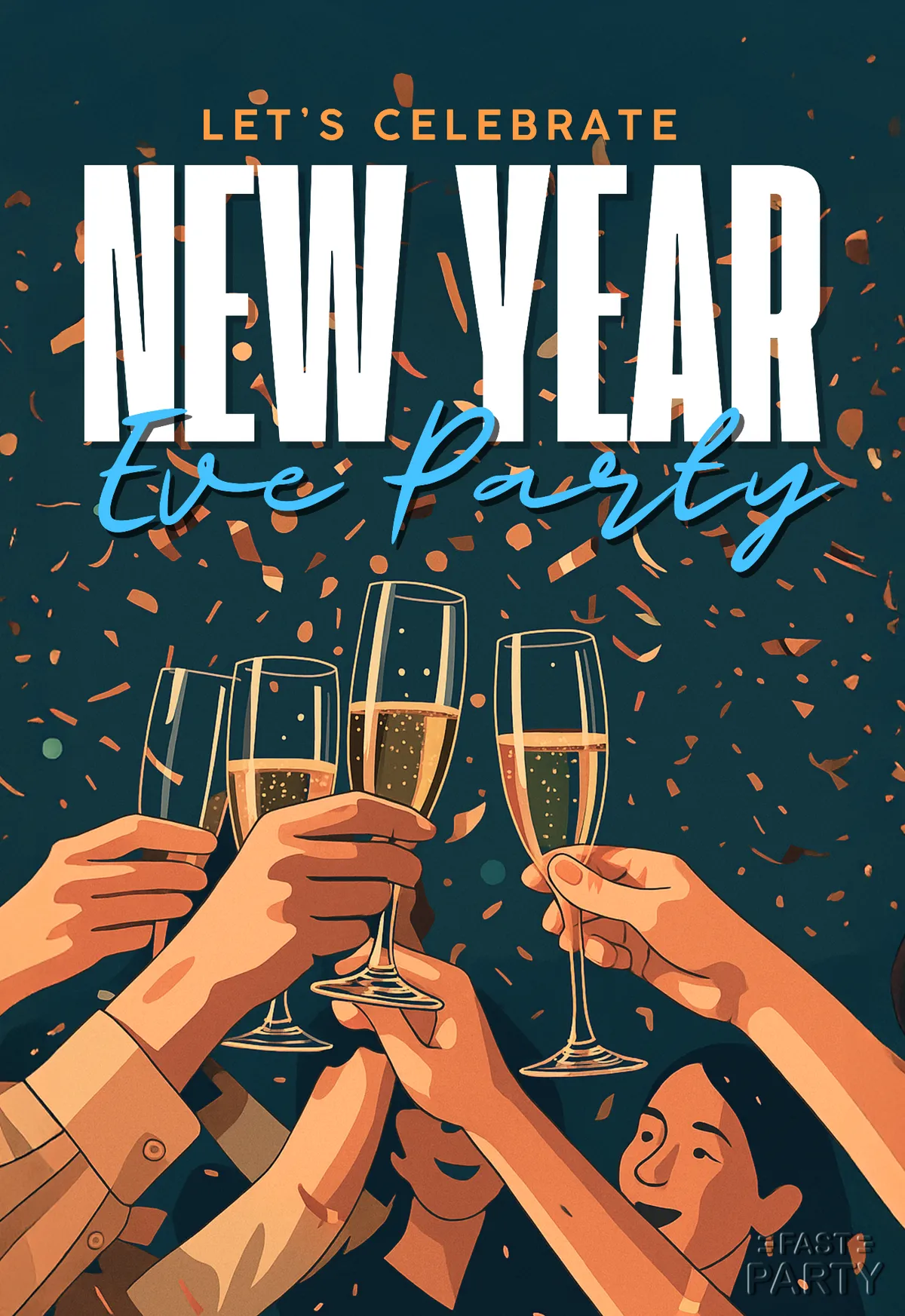New Year Cheers — Confetti Flutes