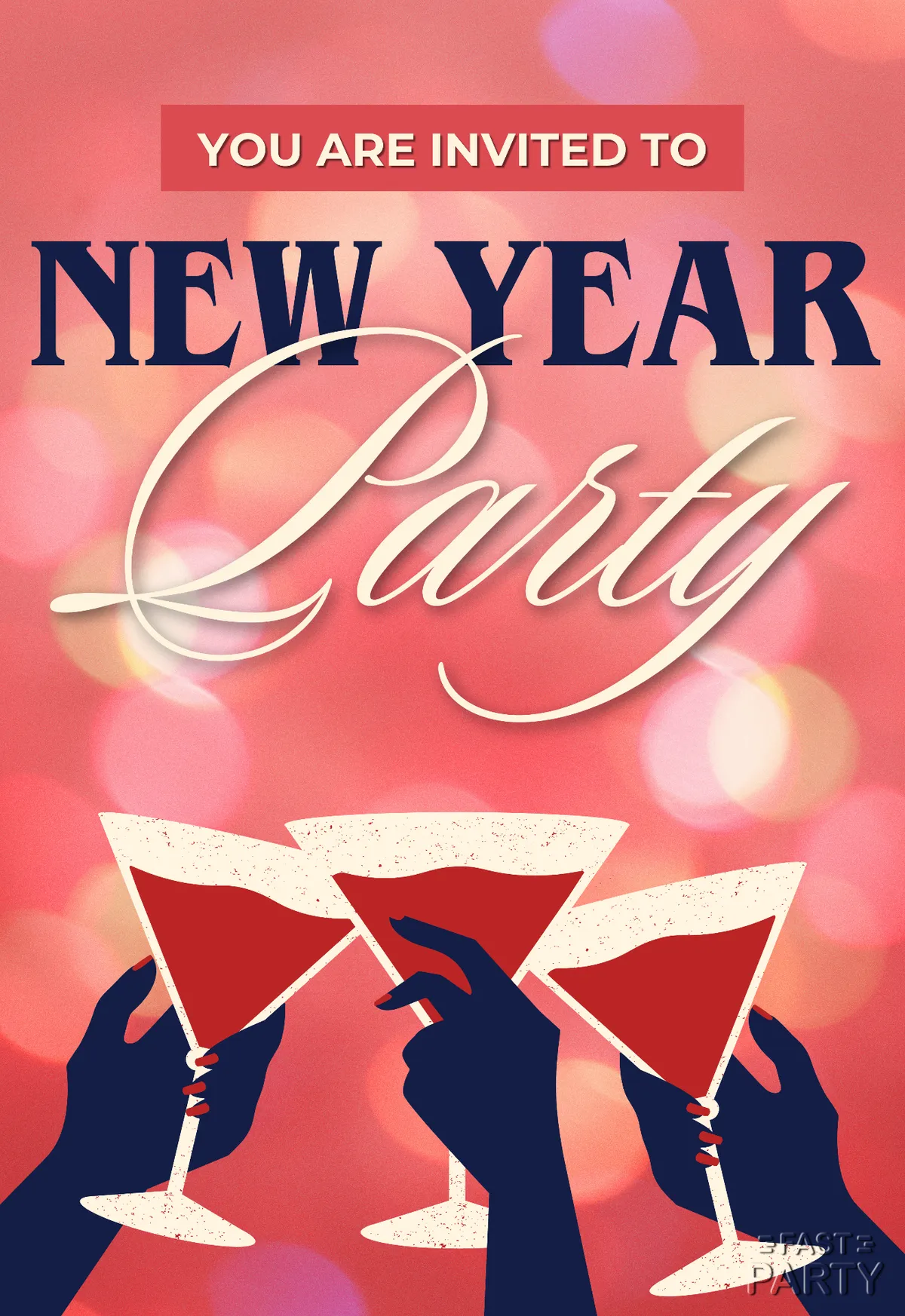 New Year Cheers — Pink Bokeh