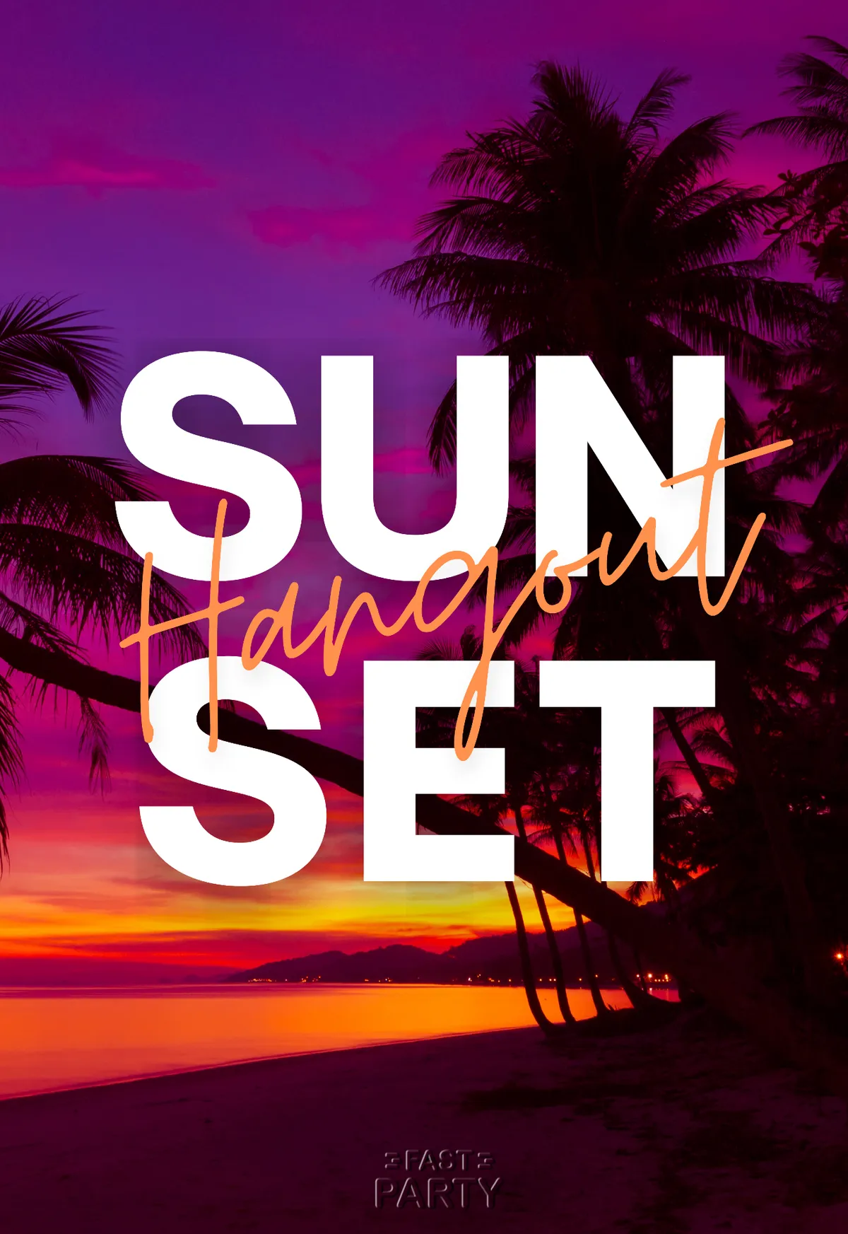 Sunset Hangout — Palm Silhouettes