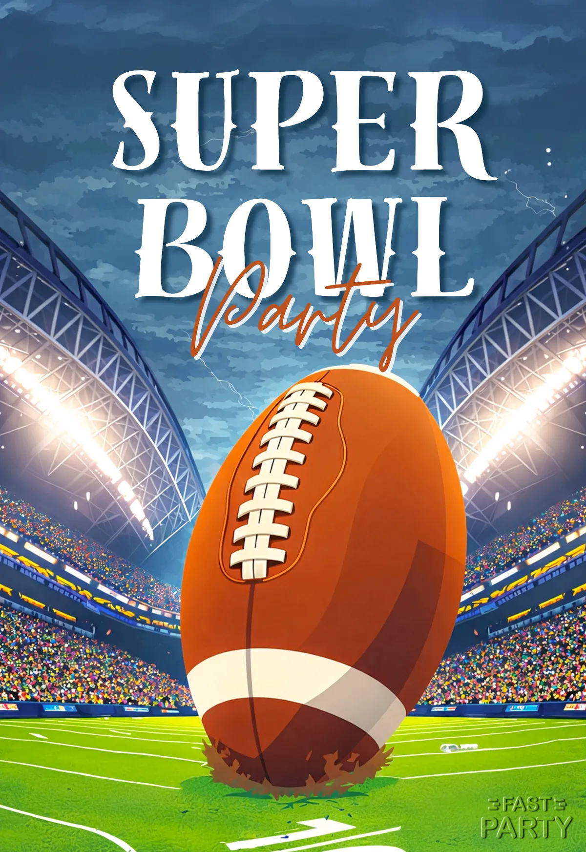 Super Bowl Party — Floodlit Stadium