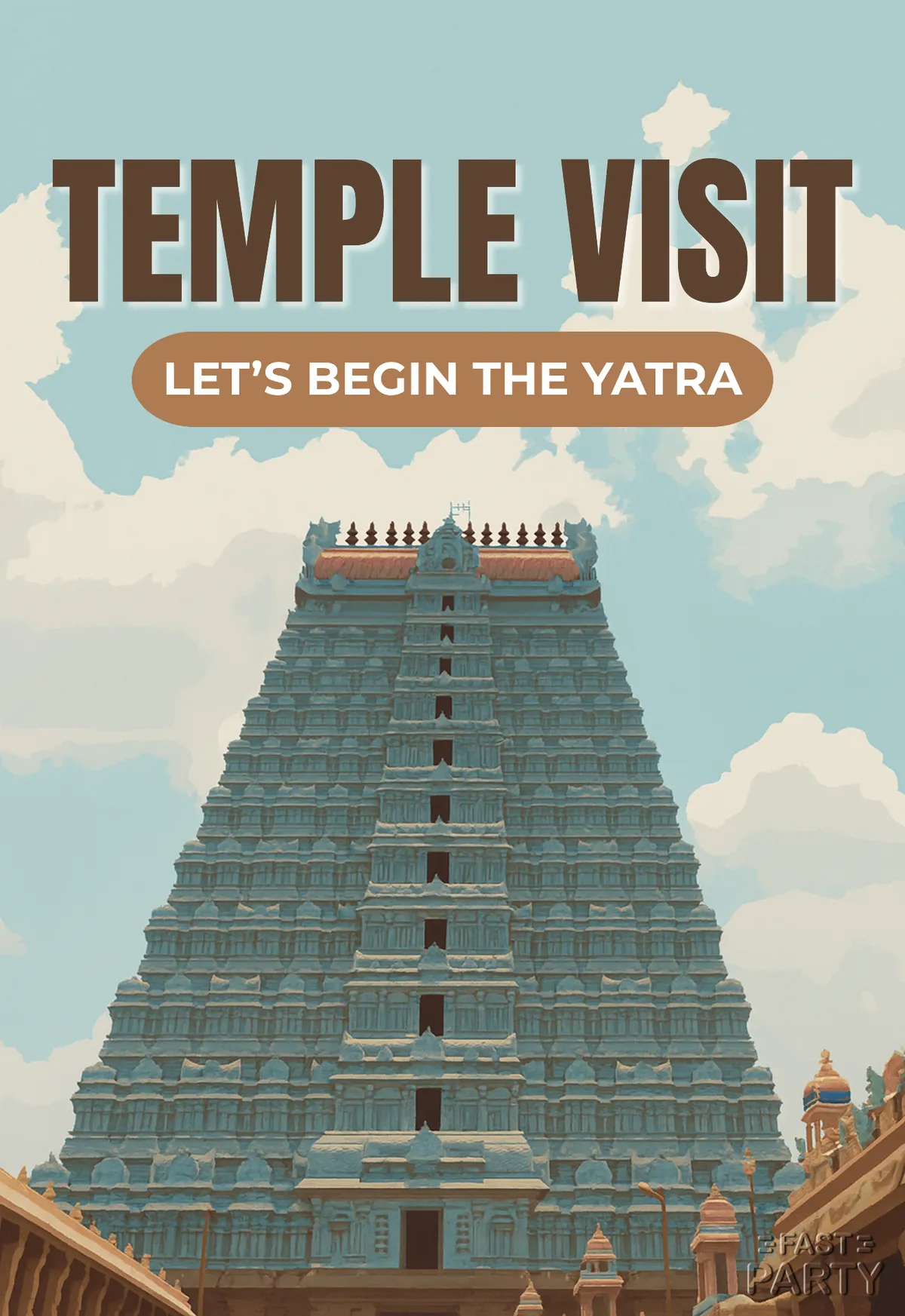 Temple Visit — Pale Sky Gopuram