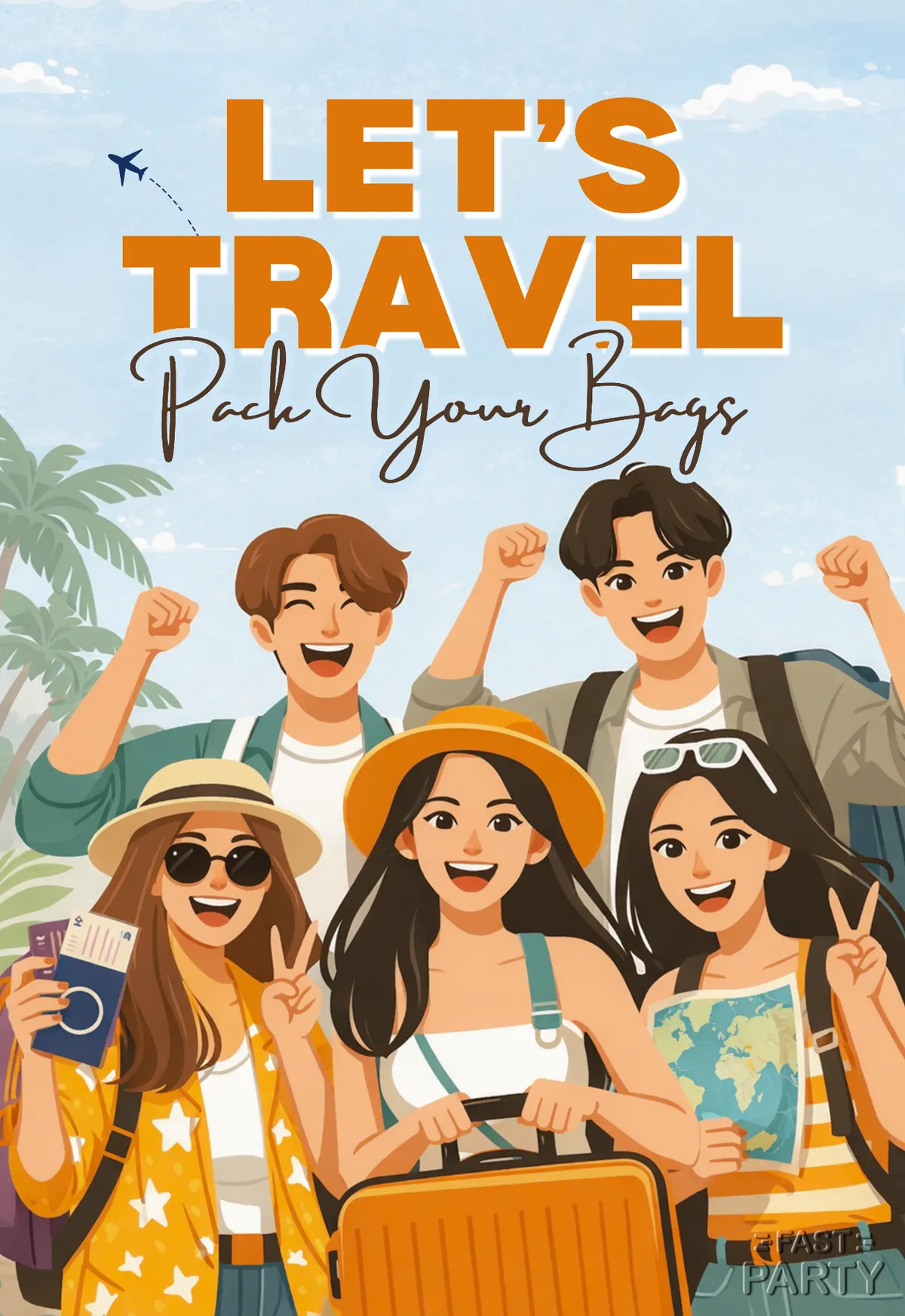 Let's Travel — Suitcases & Passports