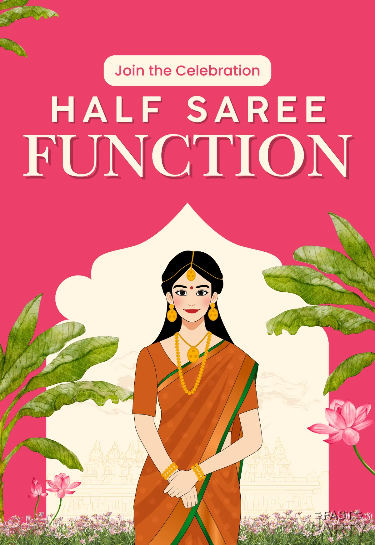 Half Saree Function — Pink Arch