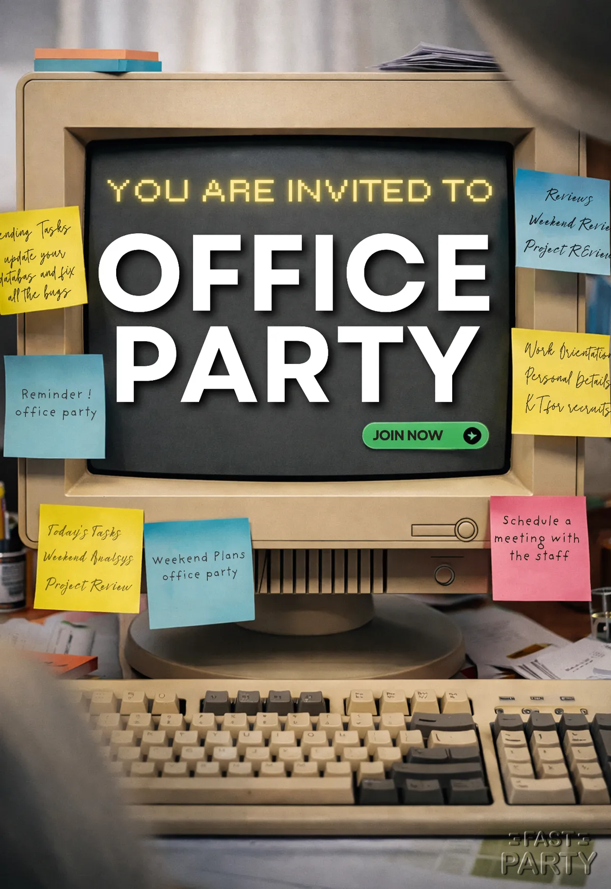 Office Party — Sticky Note Monitor
