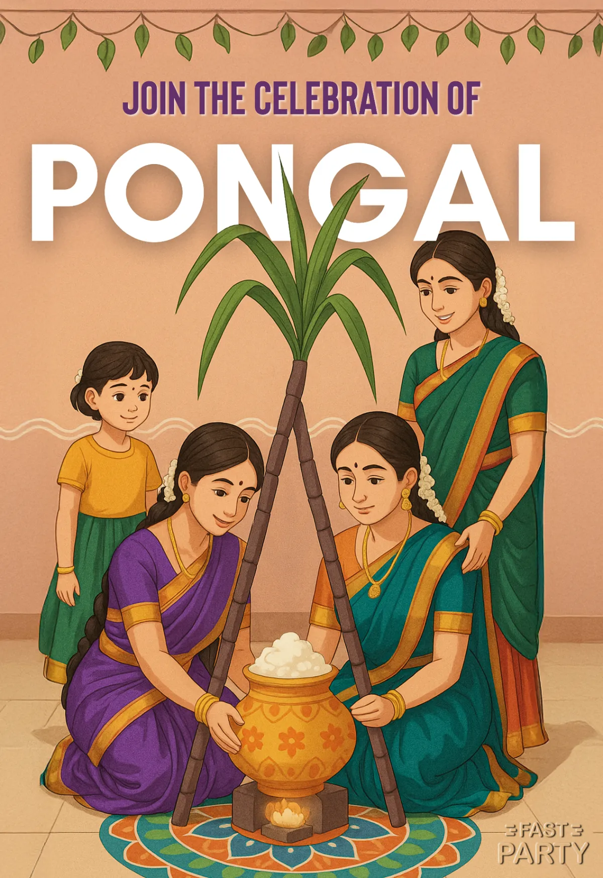 Pongal Celebration — Mother & Daughters