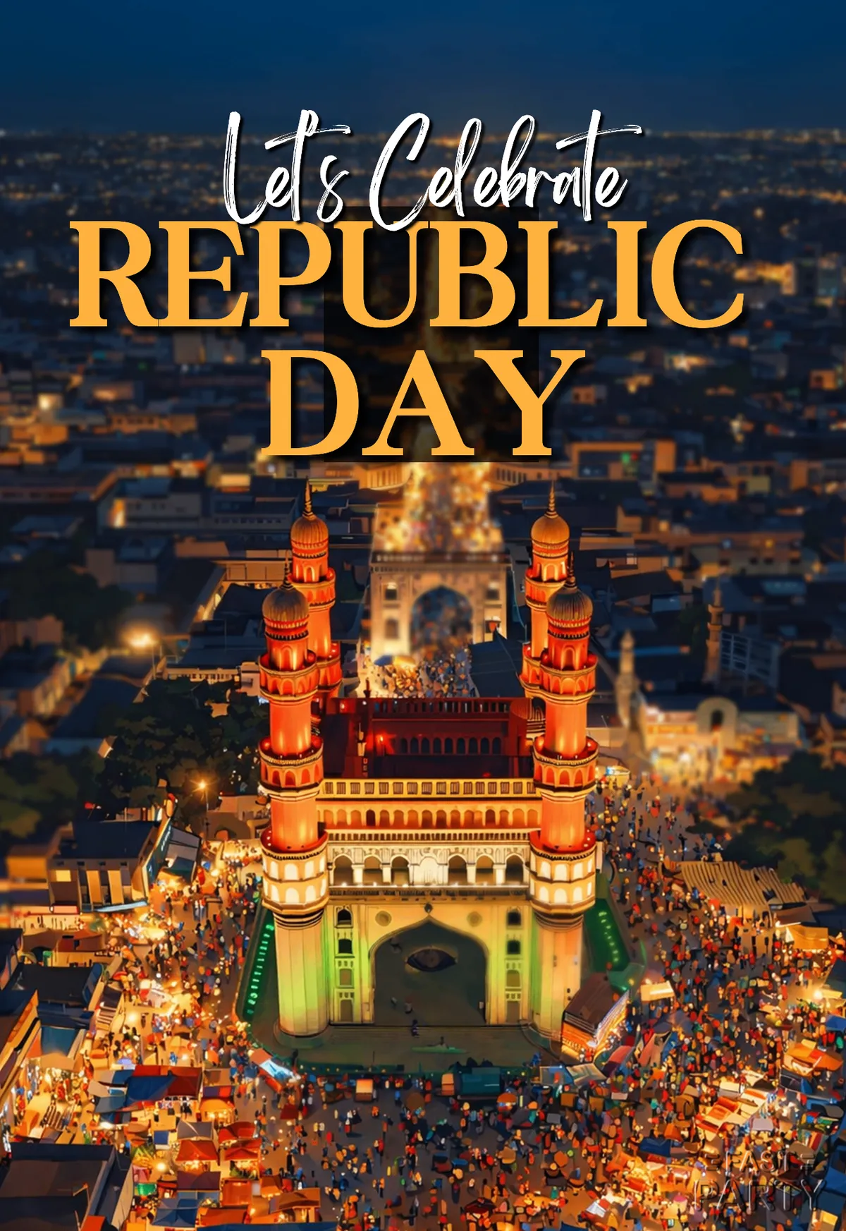 Republic Day Celebration — Charminar at Night