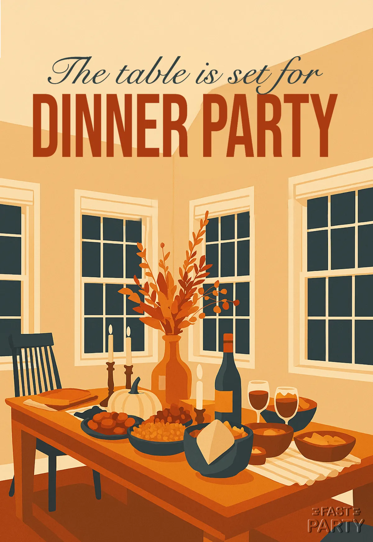 Dinner Party — Warm Dining Room