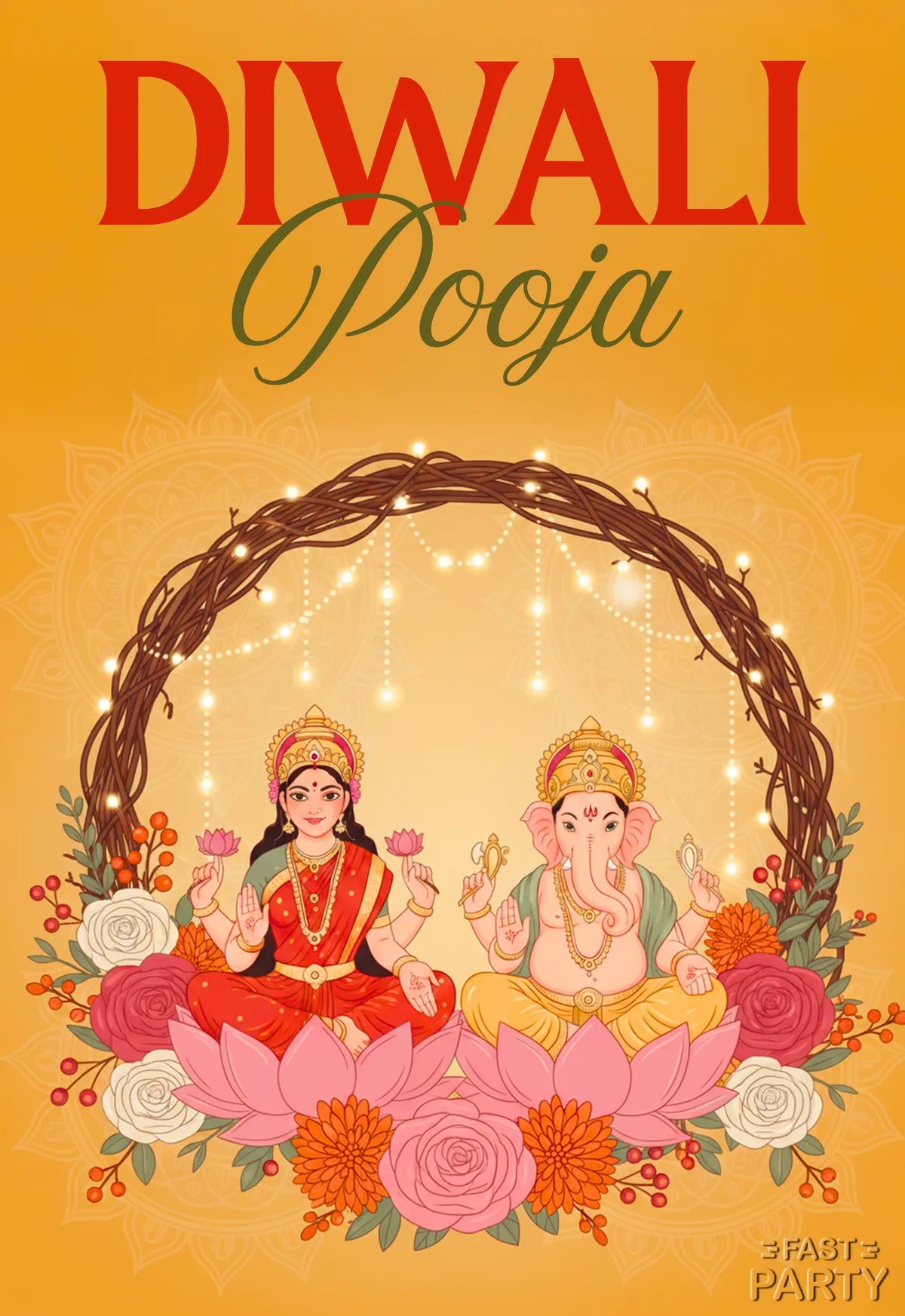 Diwali Pooja — Lakshmi and Ganesha