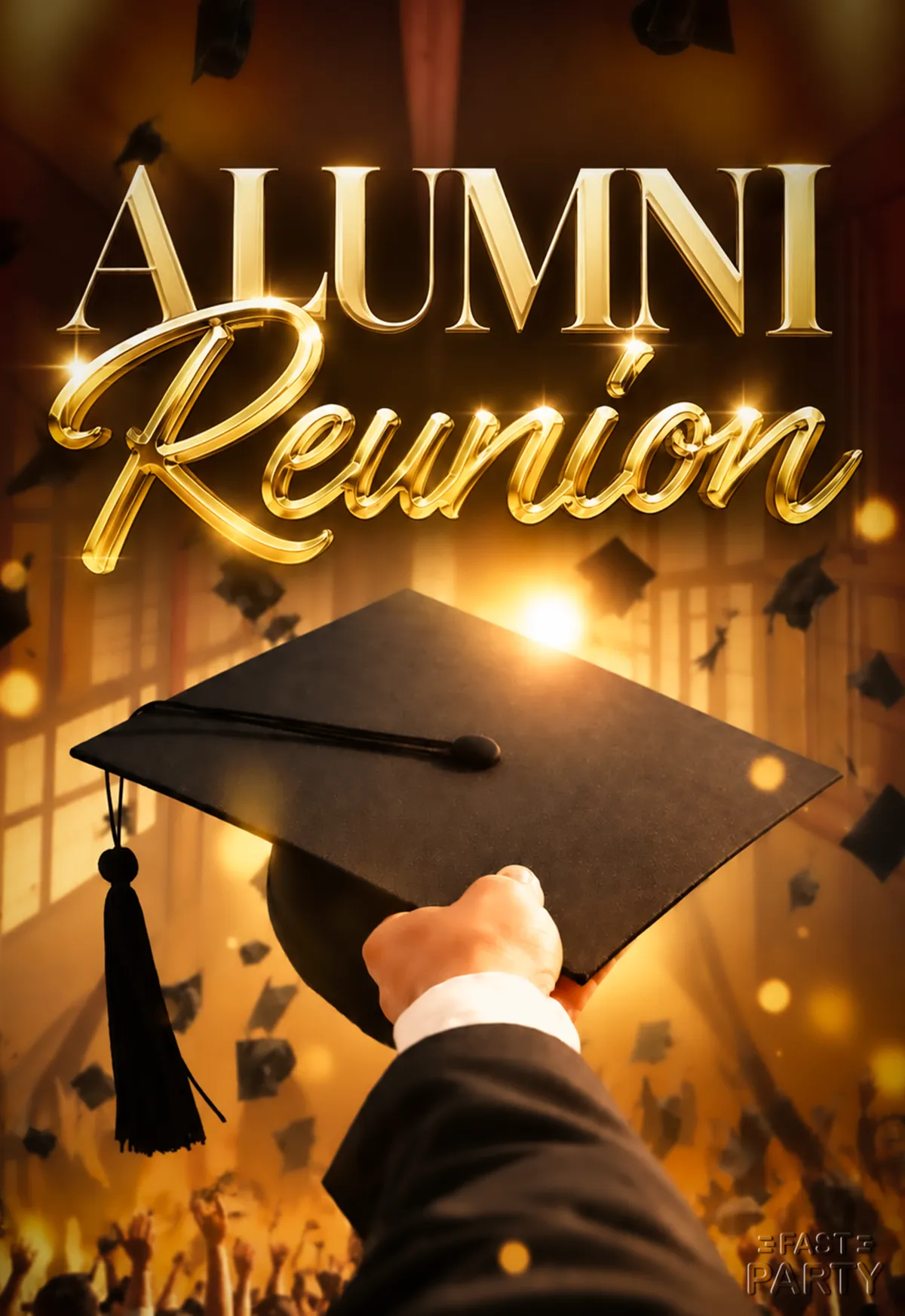 Alumni Reunion — Gold Script & Cap Toss