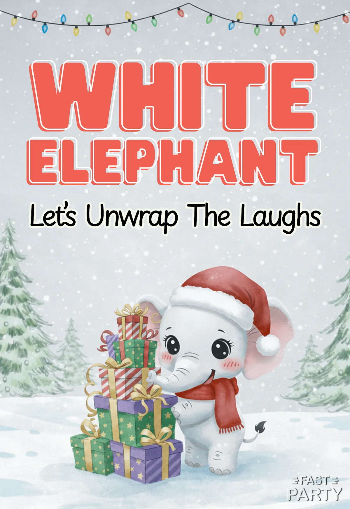 White Elephant — Santa Hat in the Snow