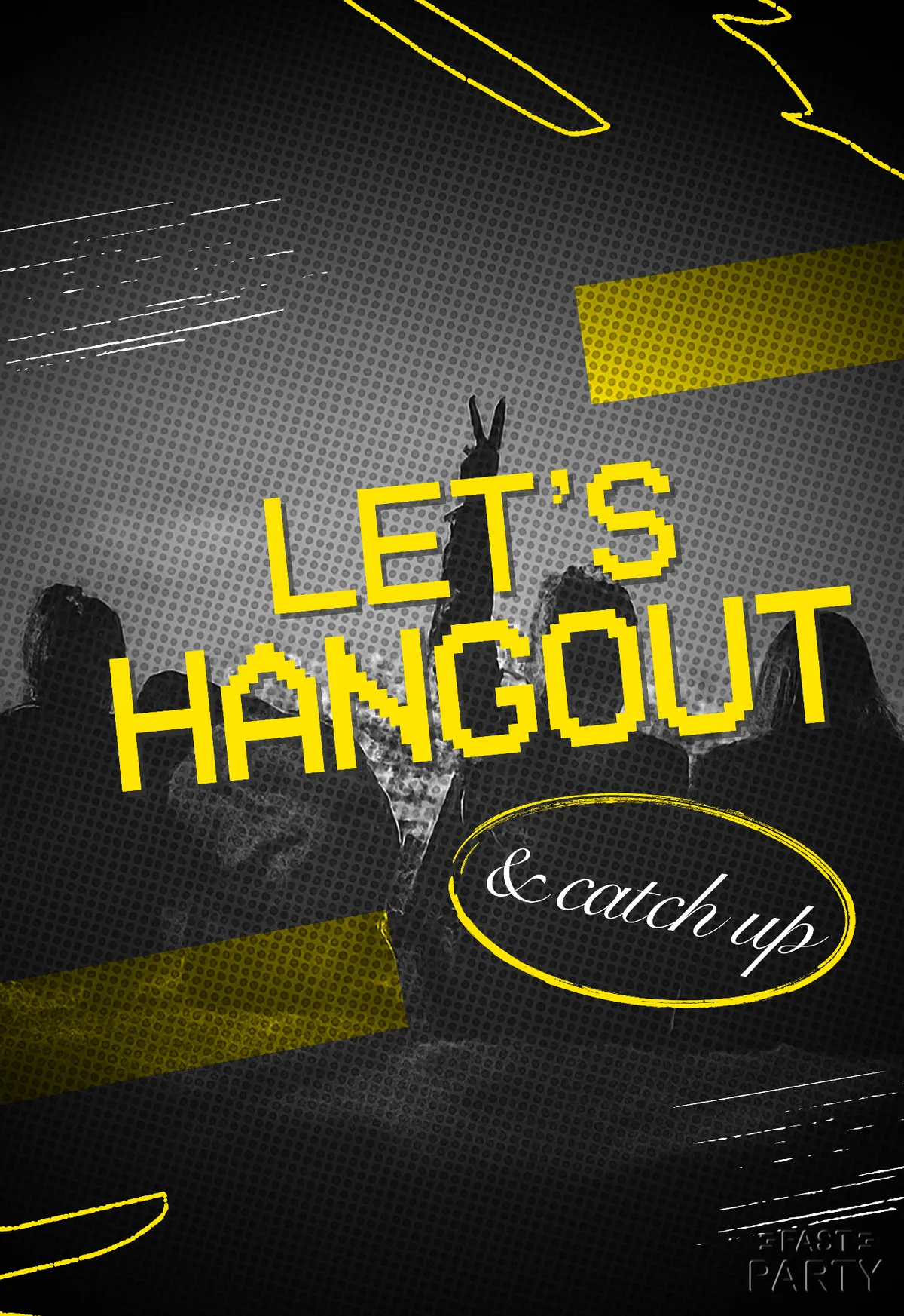 Hangout — Neon Brush Strokes