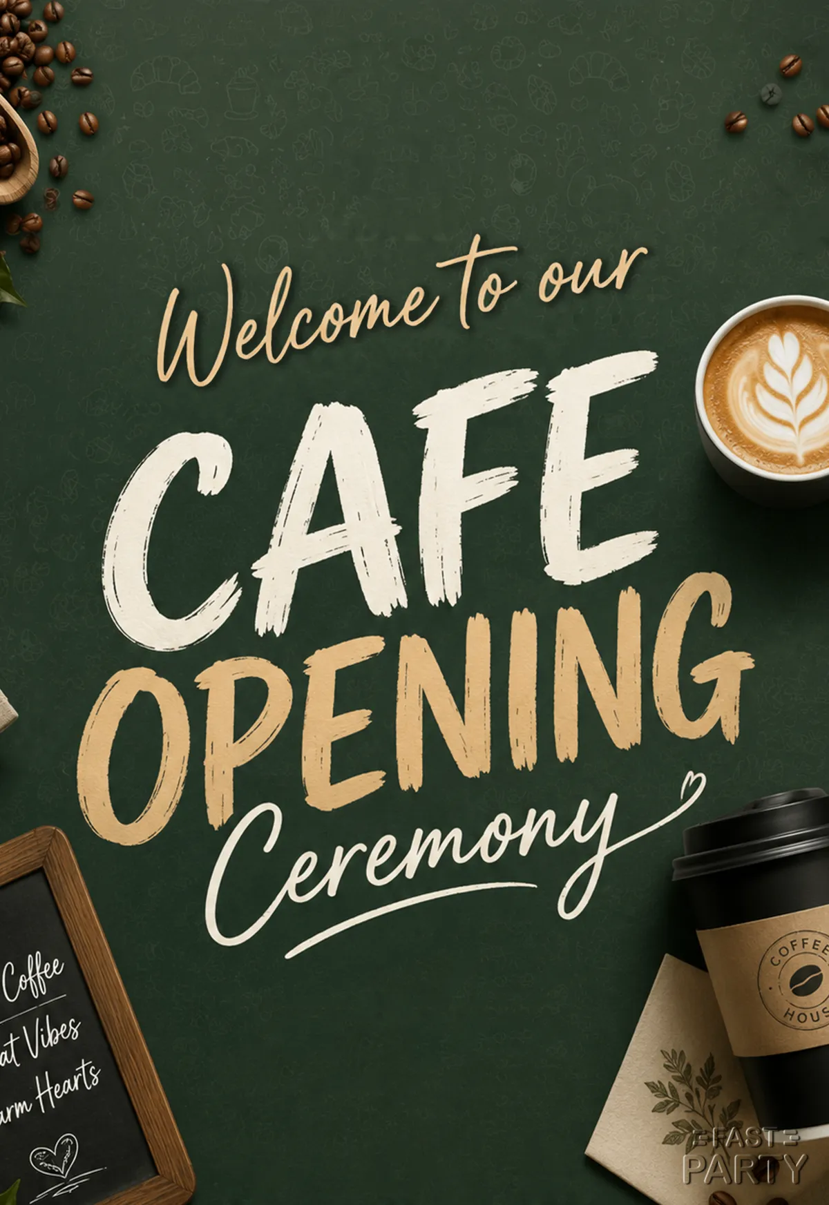 Cafe Opening — Latte Art & Chalkboard