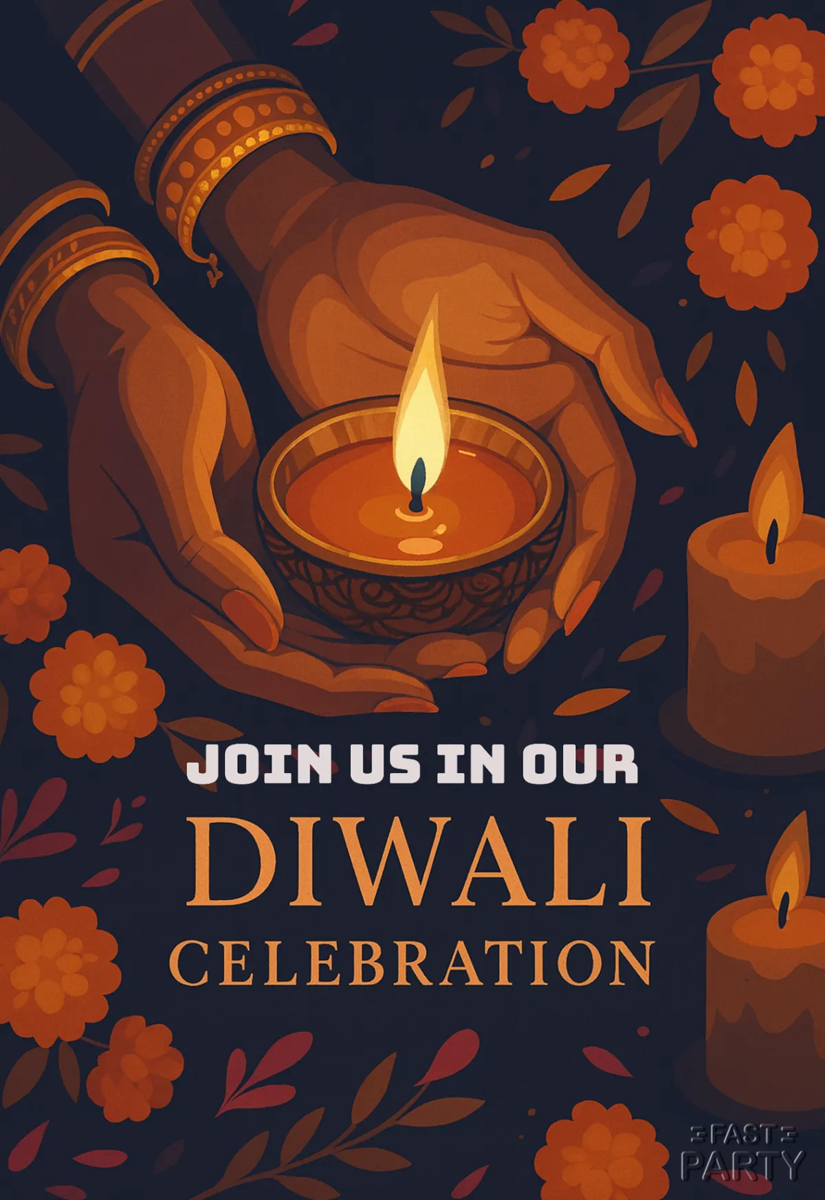 Diwali Celebration — Diya in Cupped Hands