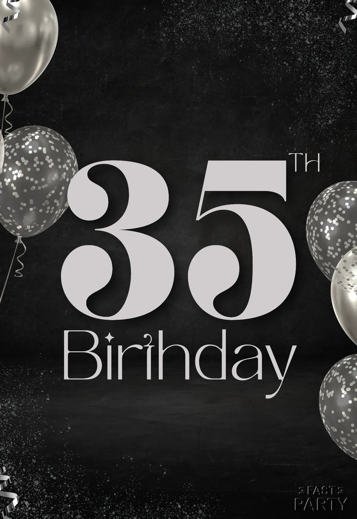 35th Birthday — Silver Balloons