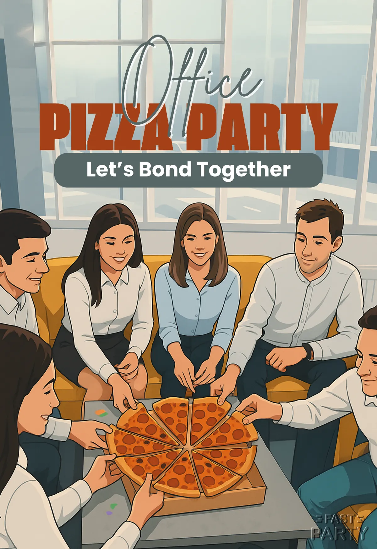 Office Pizza Party — Team Around the Table