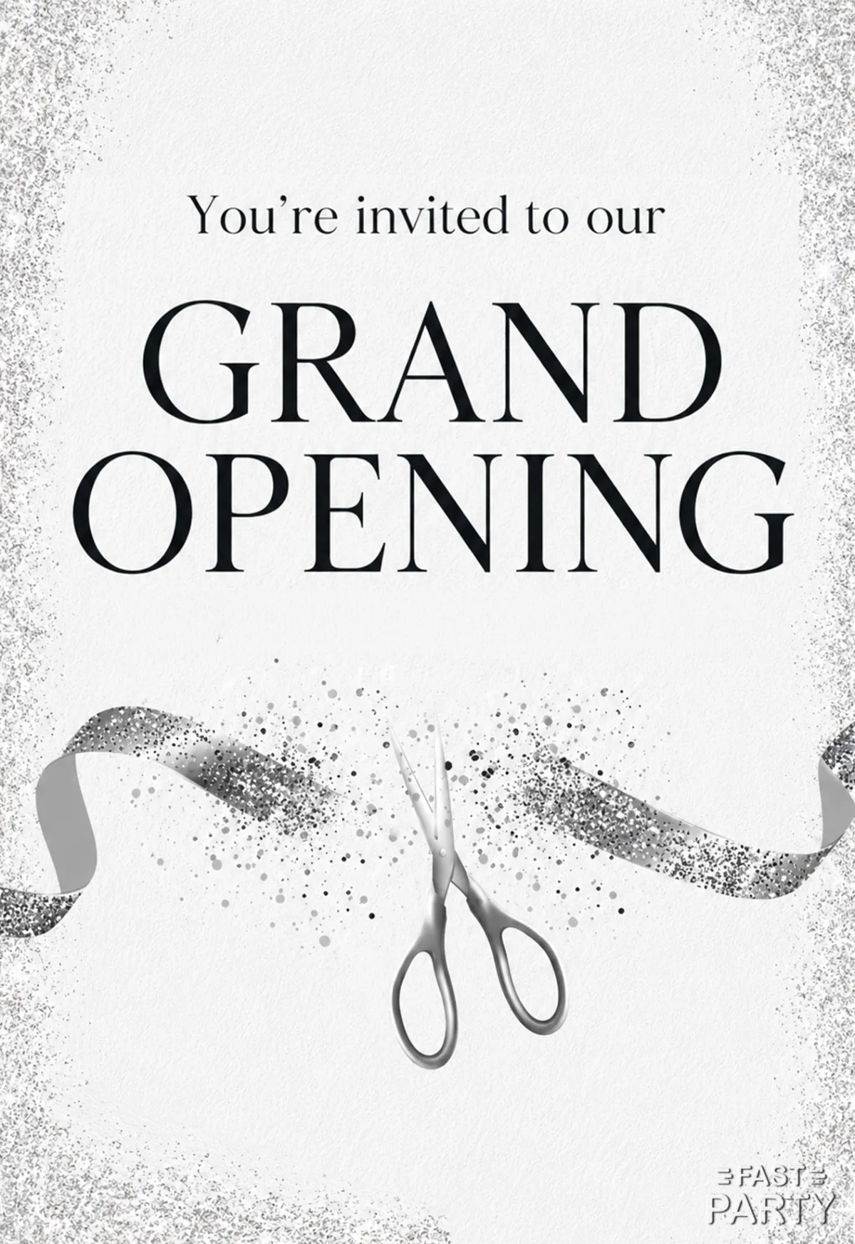 Grand Opening — Silver Ribbon & Scissors