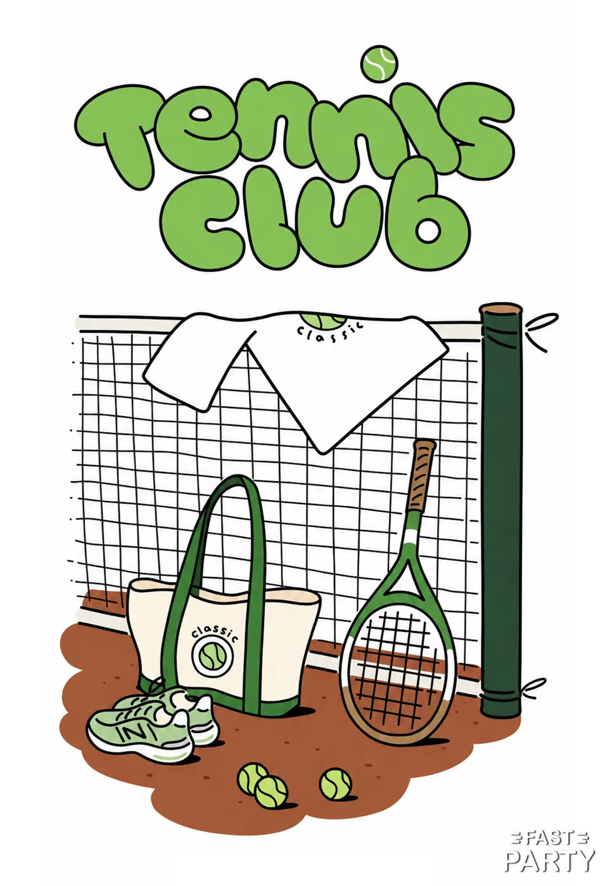 Tennis Club — Doodle Sketch