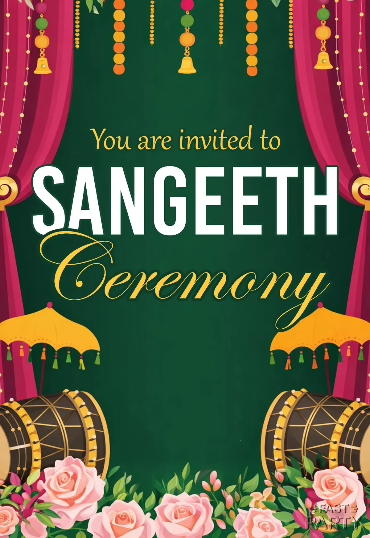 Sangeeth Ceremony — Green & Pink Florals