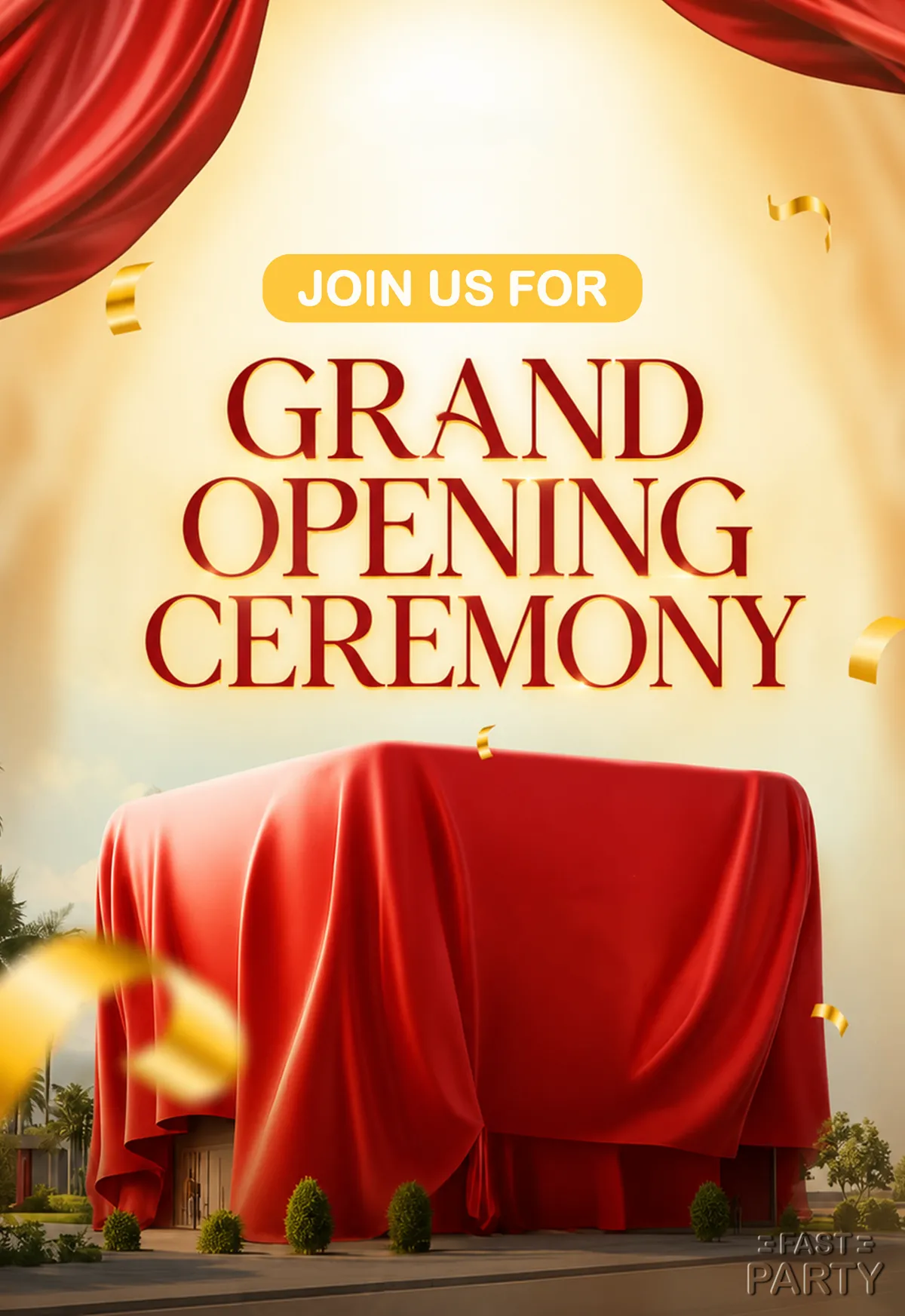 Grand Opening Ceremony — Red Curtain Reveal