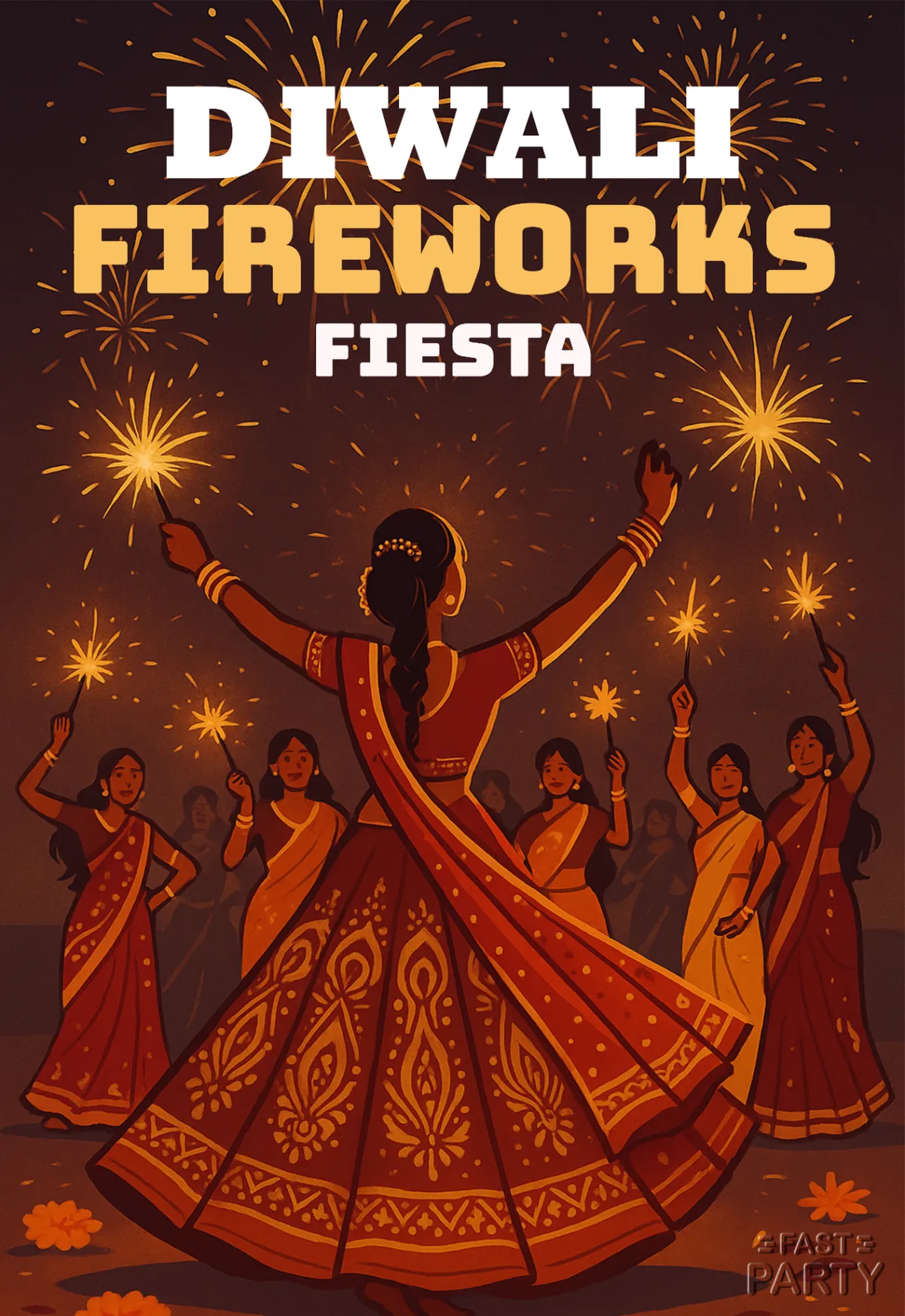 Diwali Fireworks Fiesta — Dancers in Lehengas
