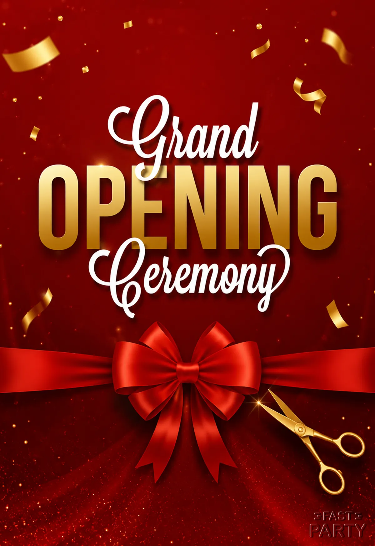 Grand Opening Ceremony — Red & Gold Bow