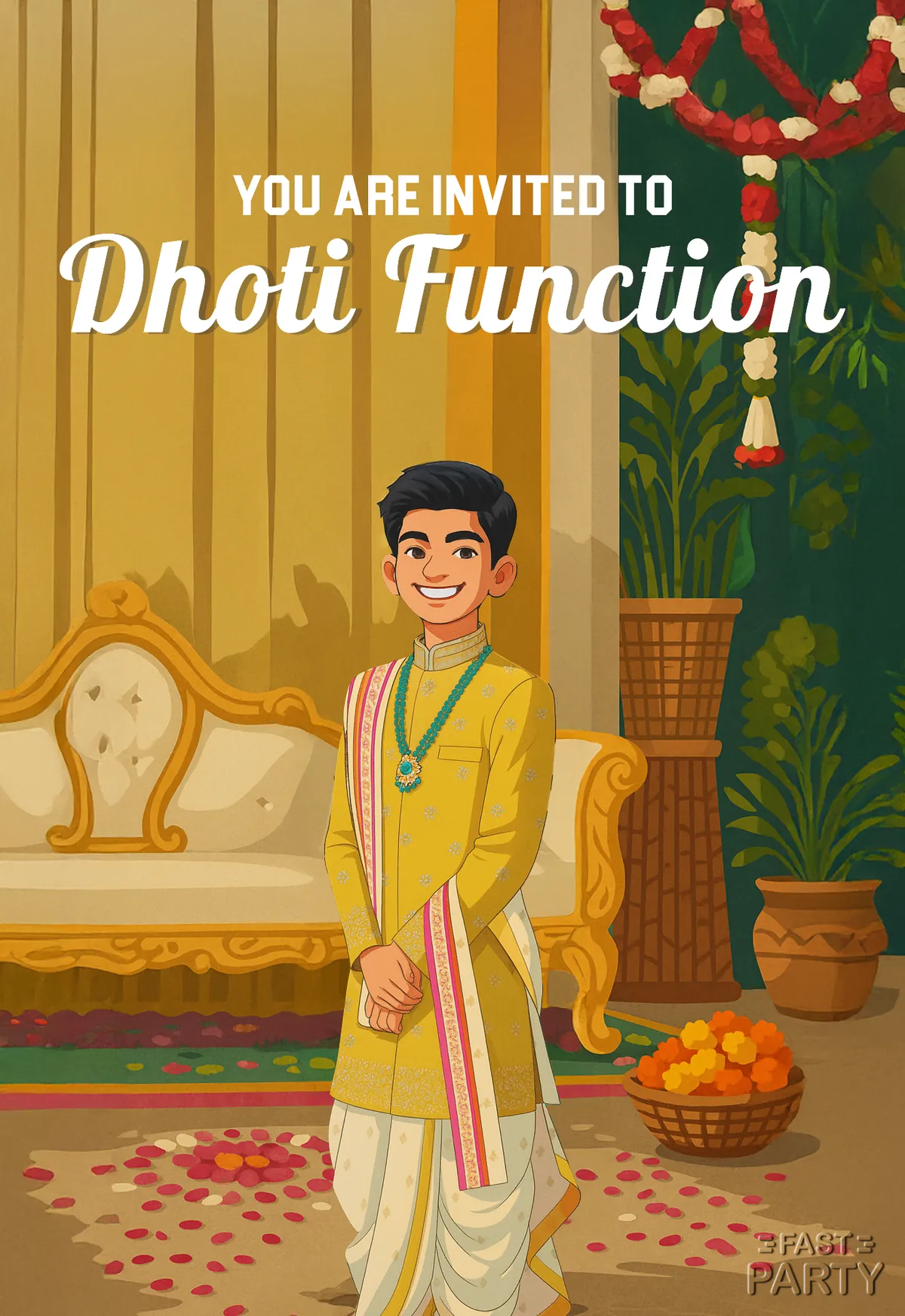 Dhoti Function — Boy in Traditional Wear
