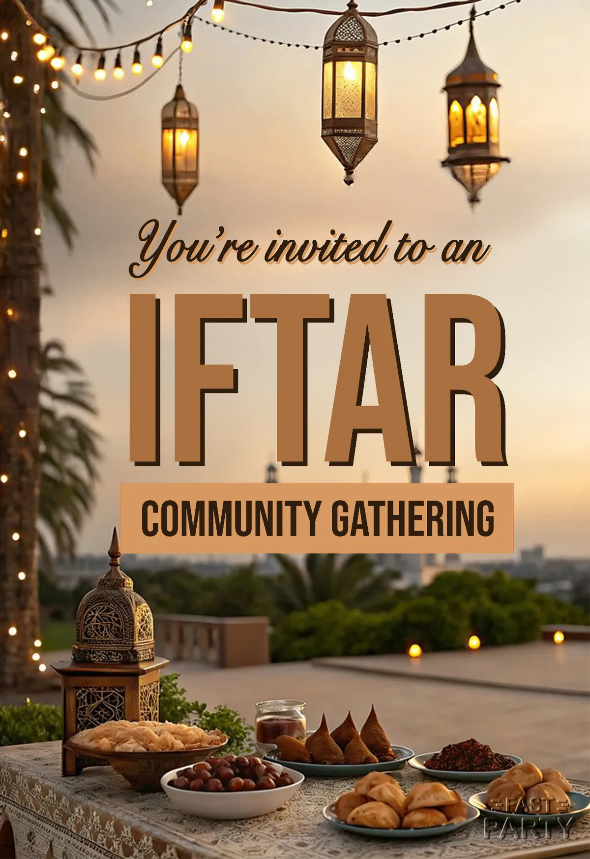 Iftar Community Gathering — Lanterns & Dates