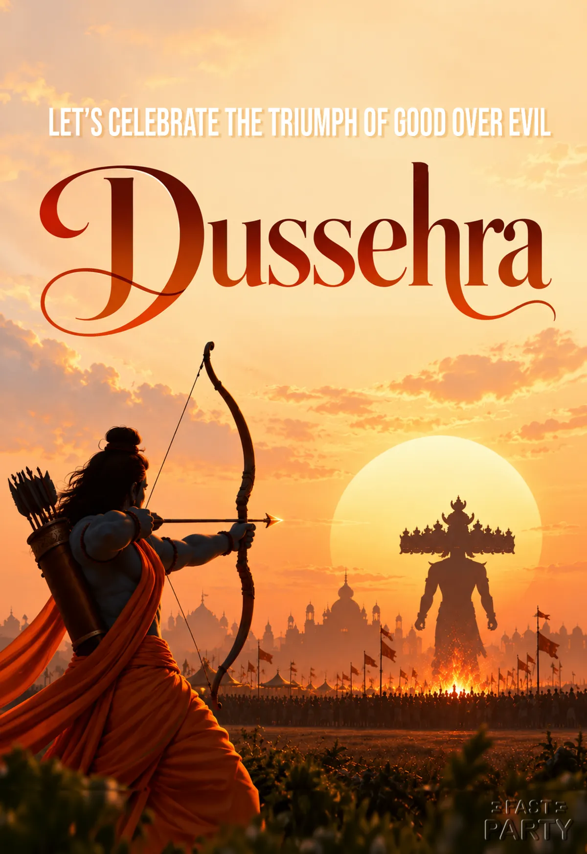 Dussehra — Rama's Arrow at Sunset