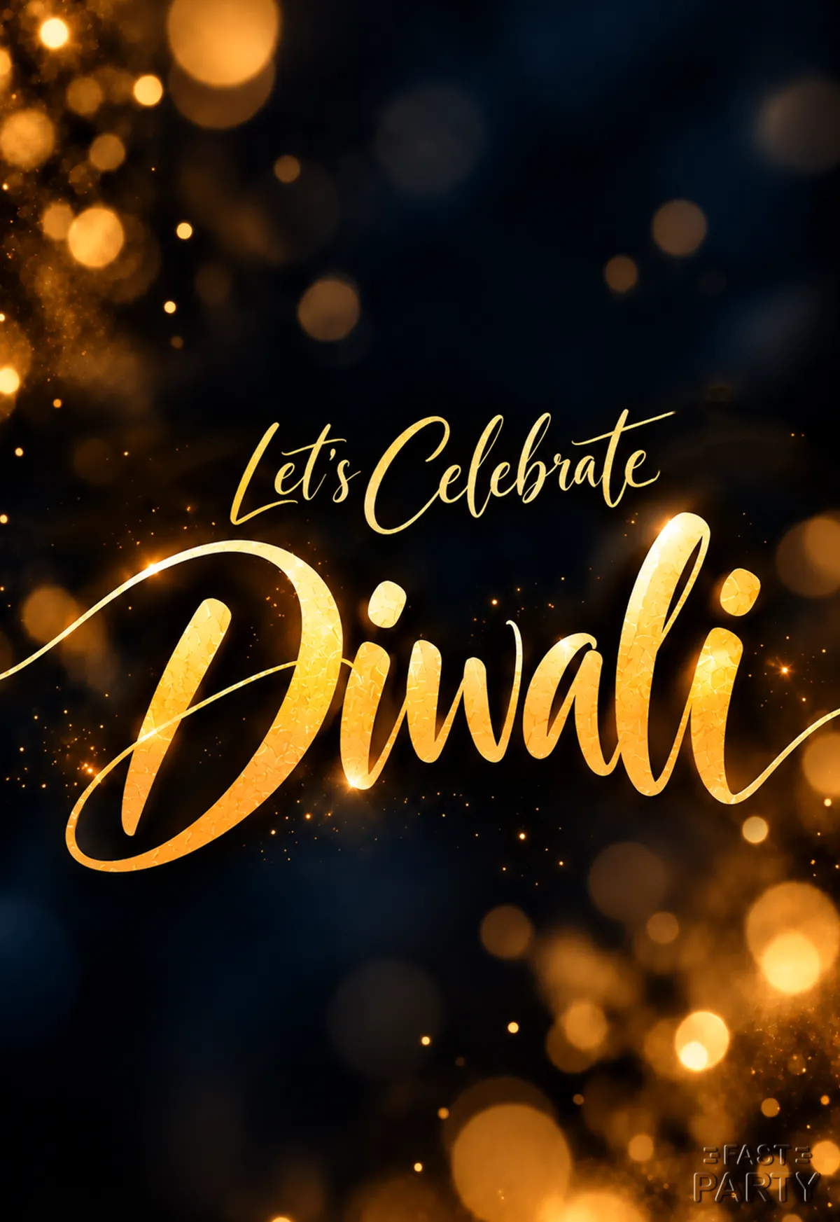 Diwali — Golden Script on Bokeh