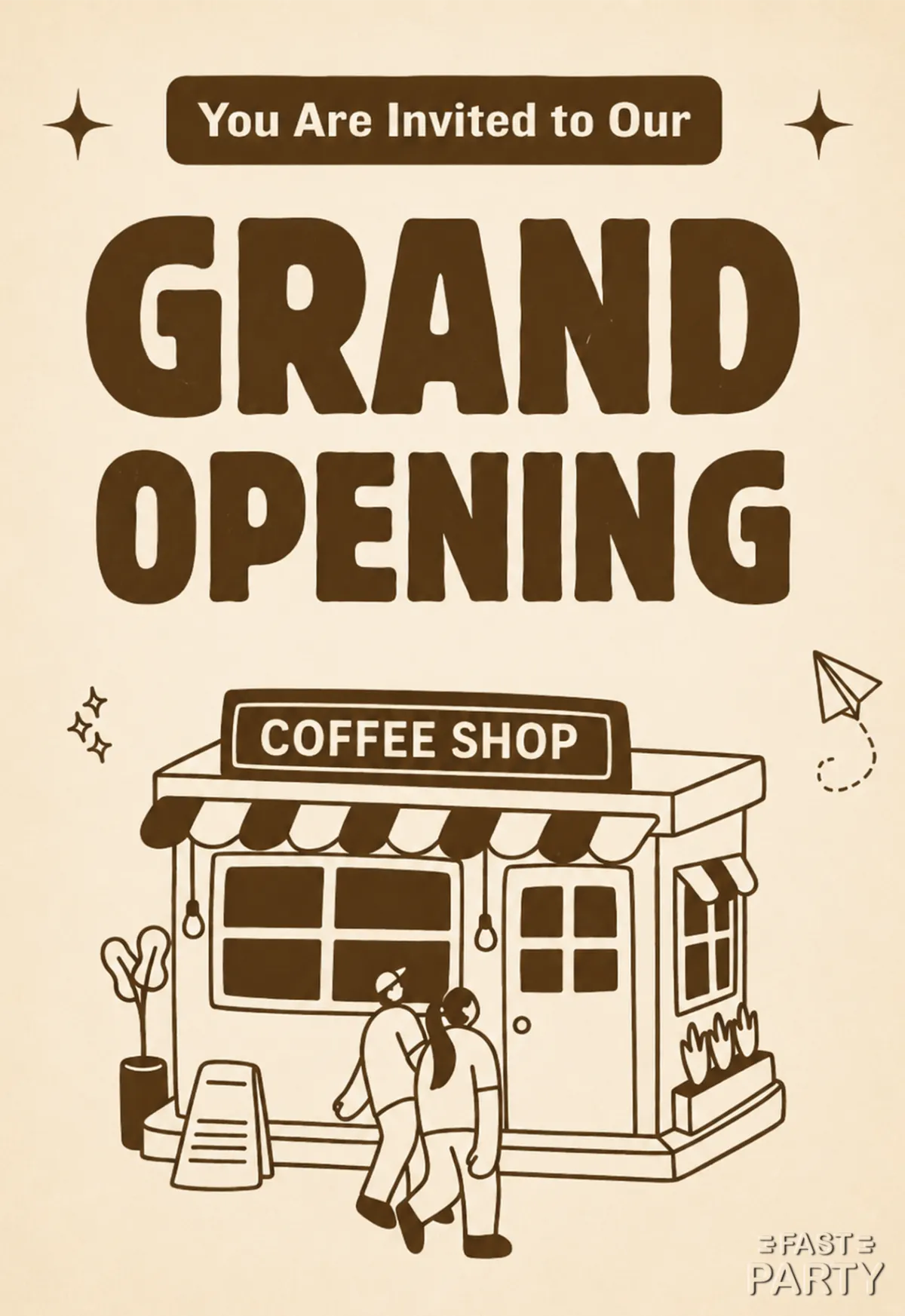 Grand Opening — Coffee Shop Sketch