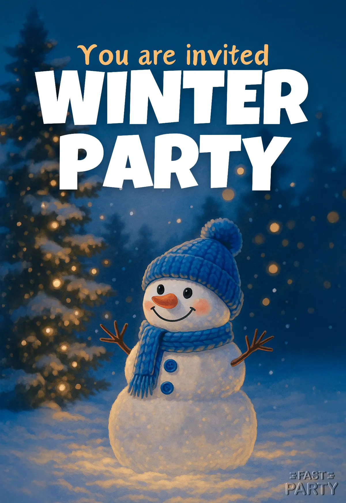 Winter Party — Snowman by the Tree
