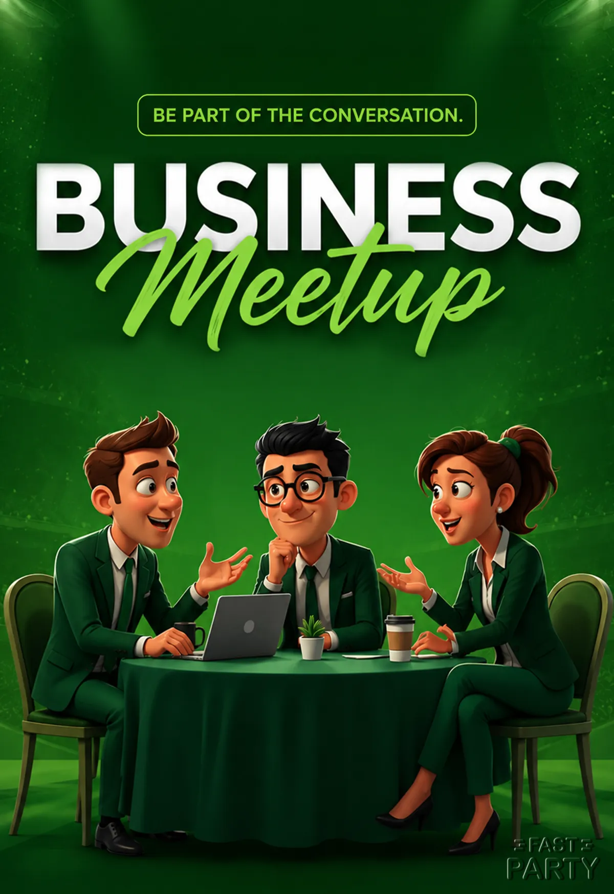 Business Meetup — Boardroom Cartoon