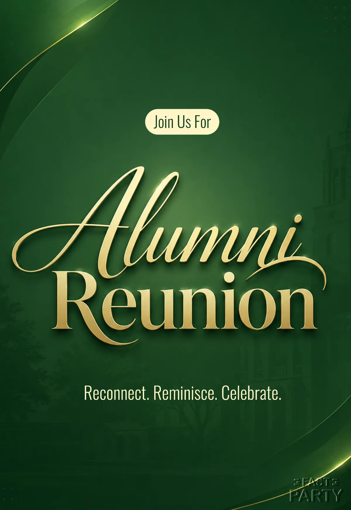 Alumni Reunion — Green and Gold Script