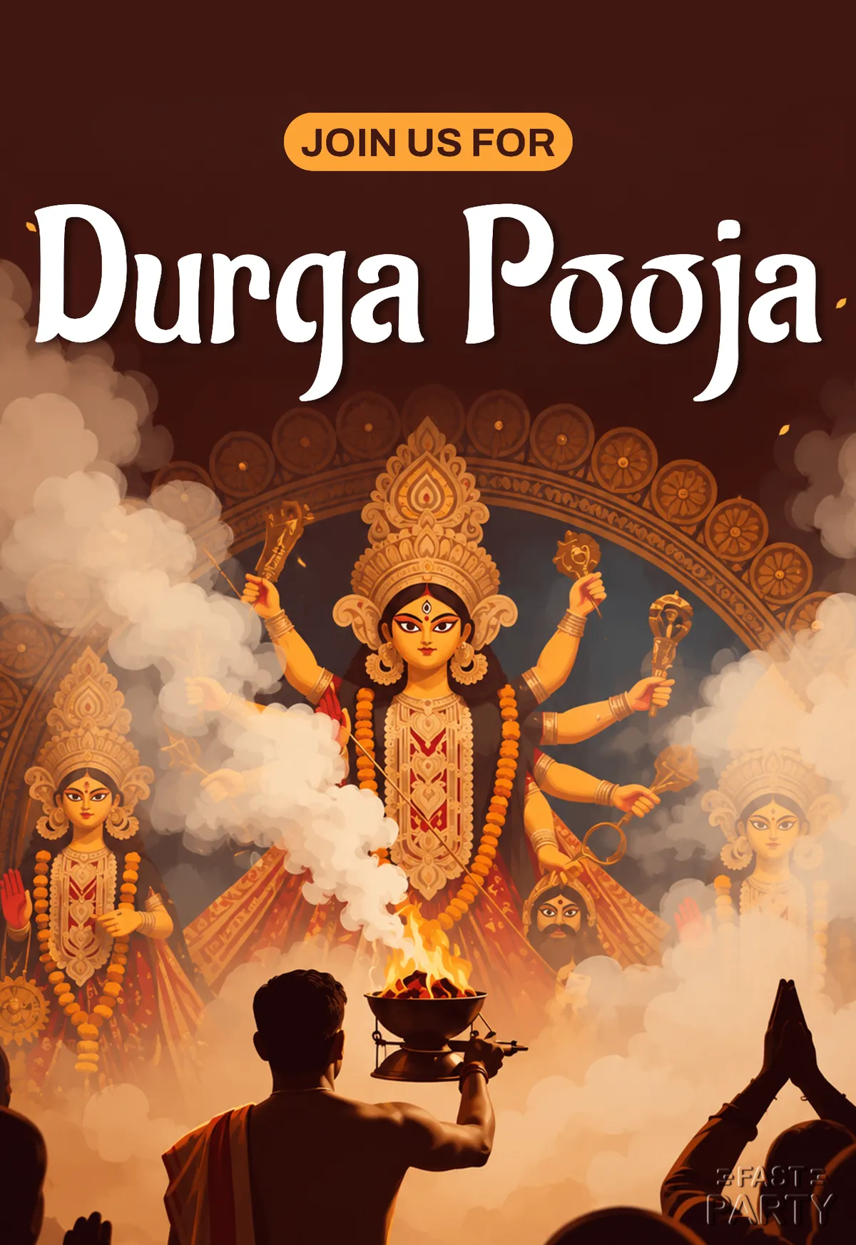 Durga Pooja — Aarti Before the Idol