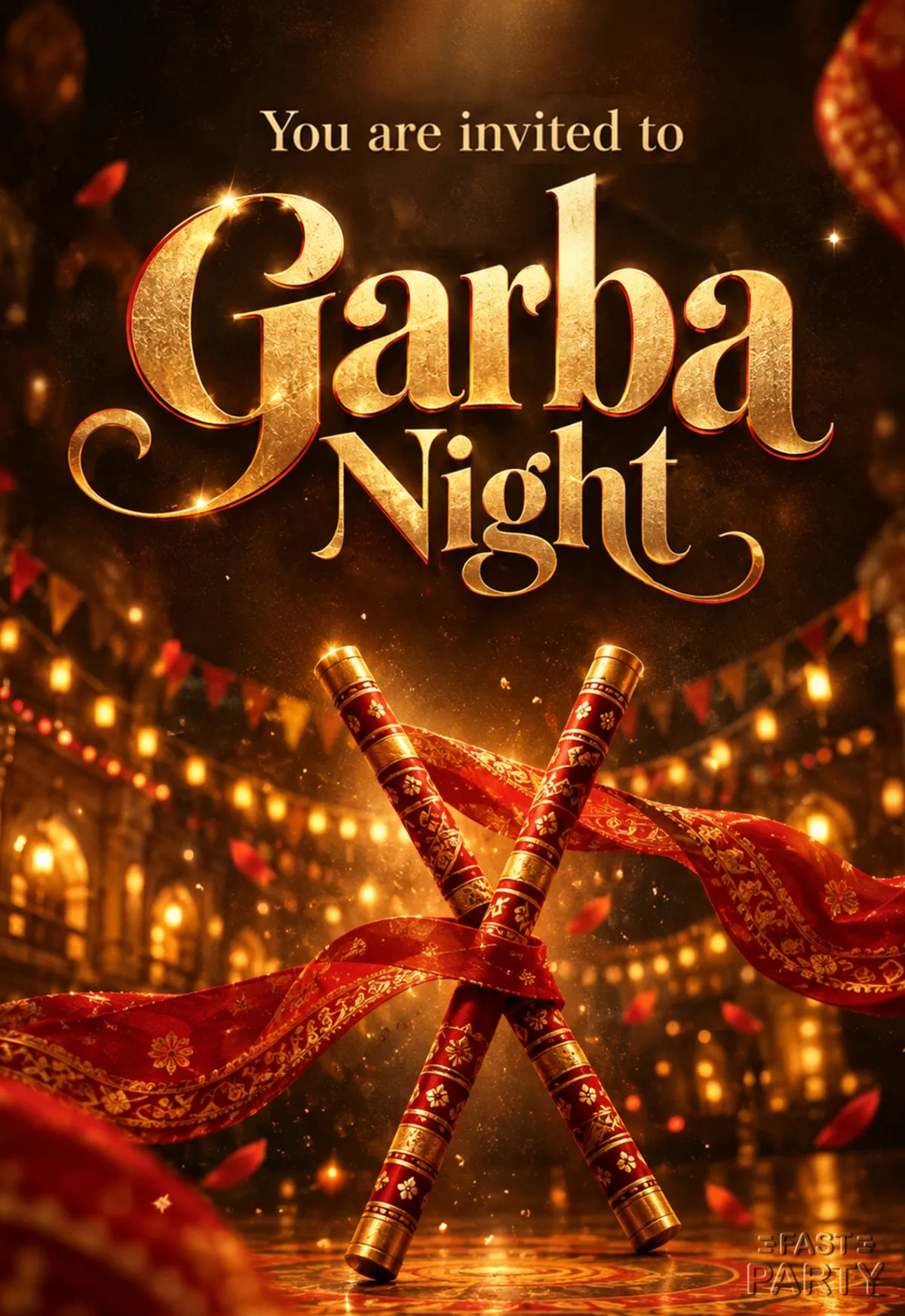 Garba Night — Crossed Dandiya Sticks