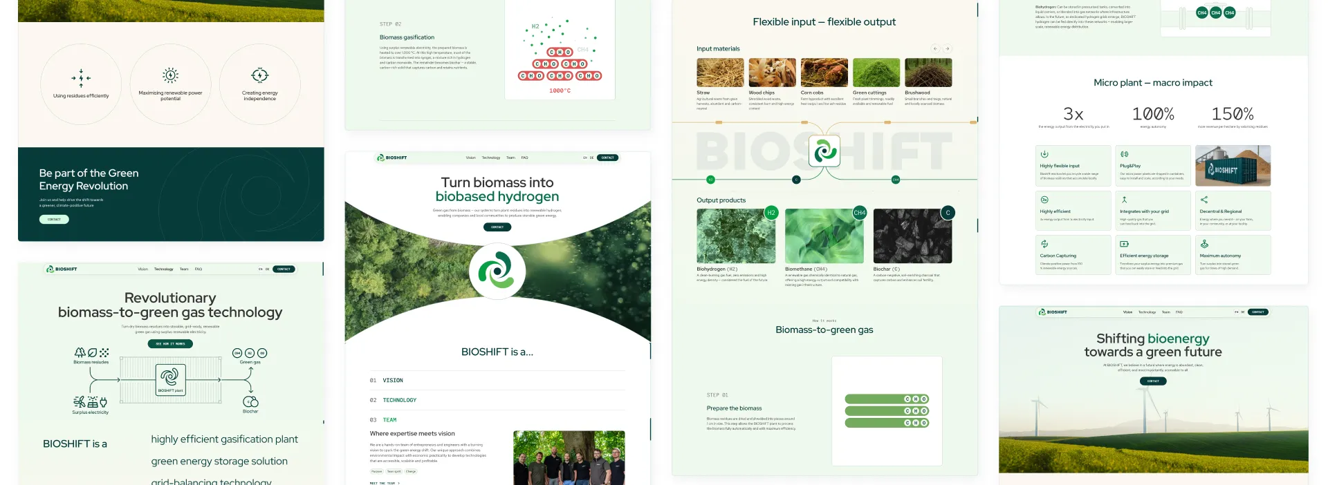 Hero section of the bioshift website