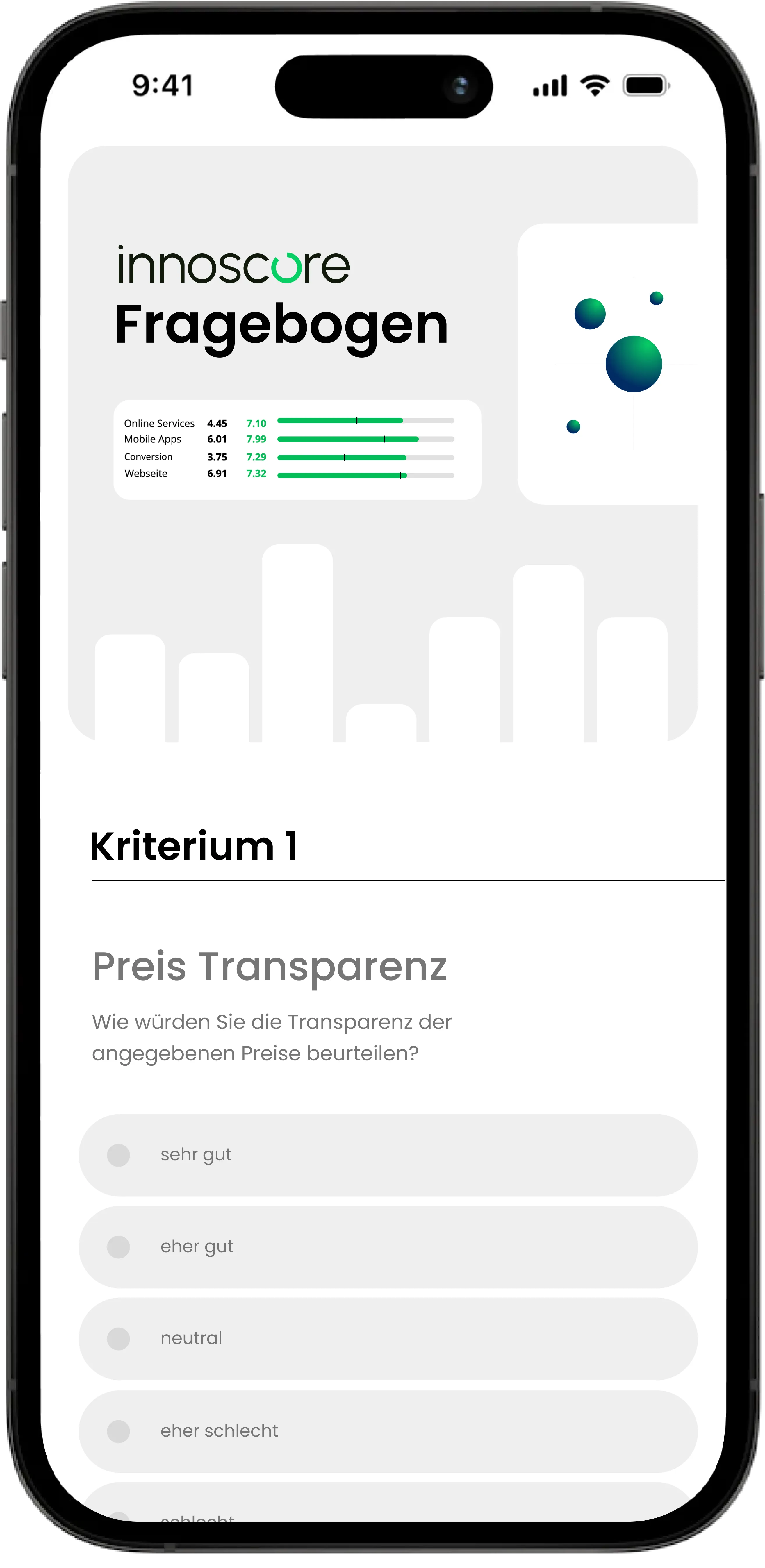 Mockup Phone Innoscore questionnaire