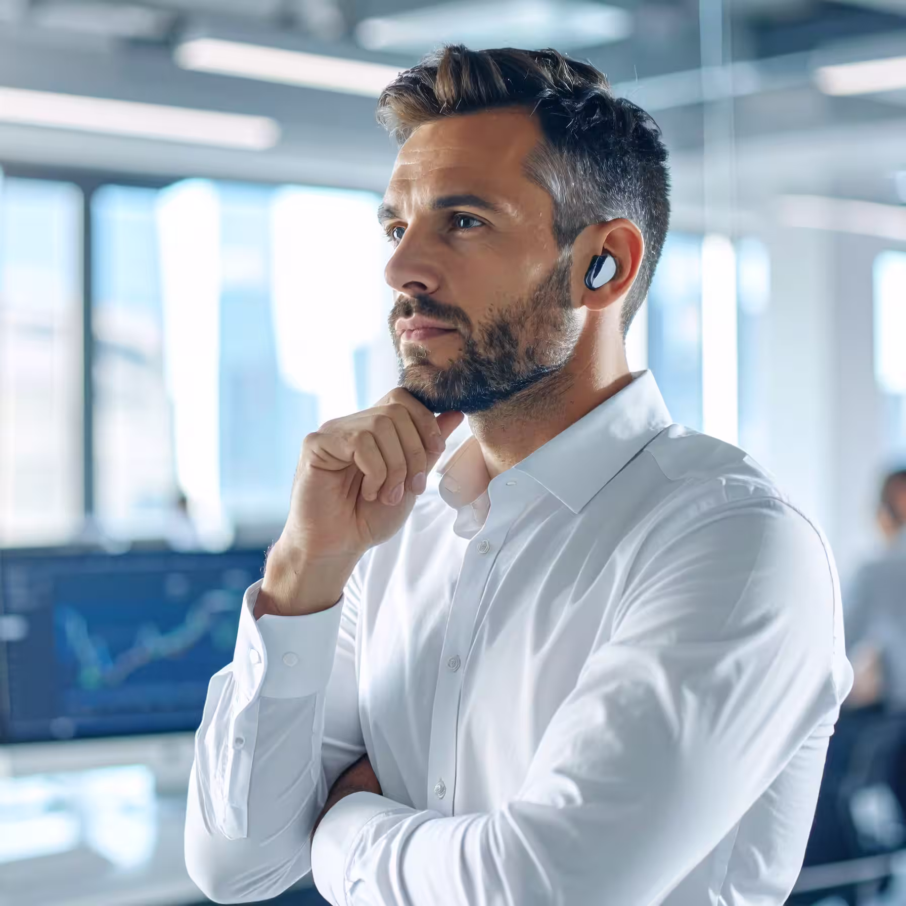 Entrepreneur is planning strategy and thinking if New Technology Makes Sense for his business.