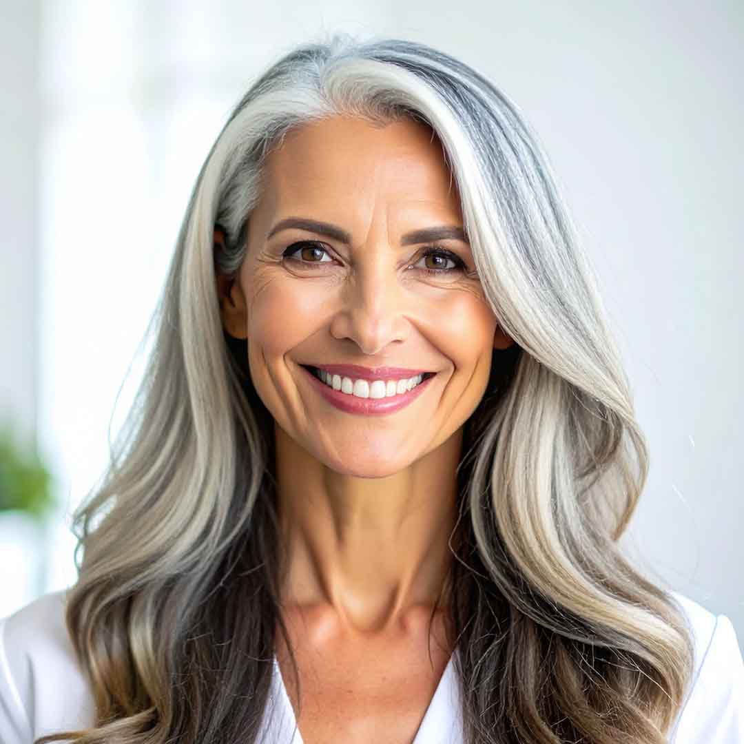 Frau mit schönen starken Haaren