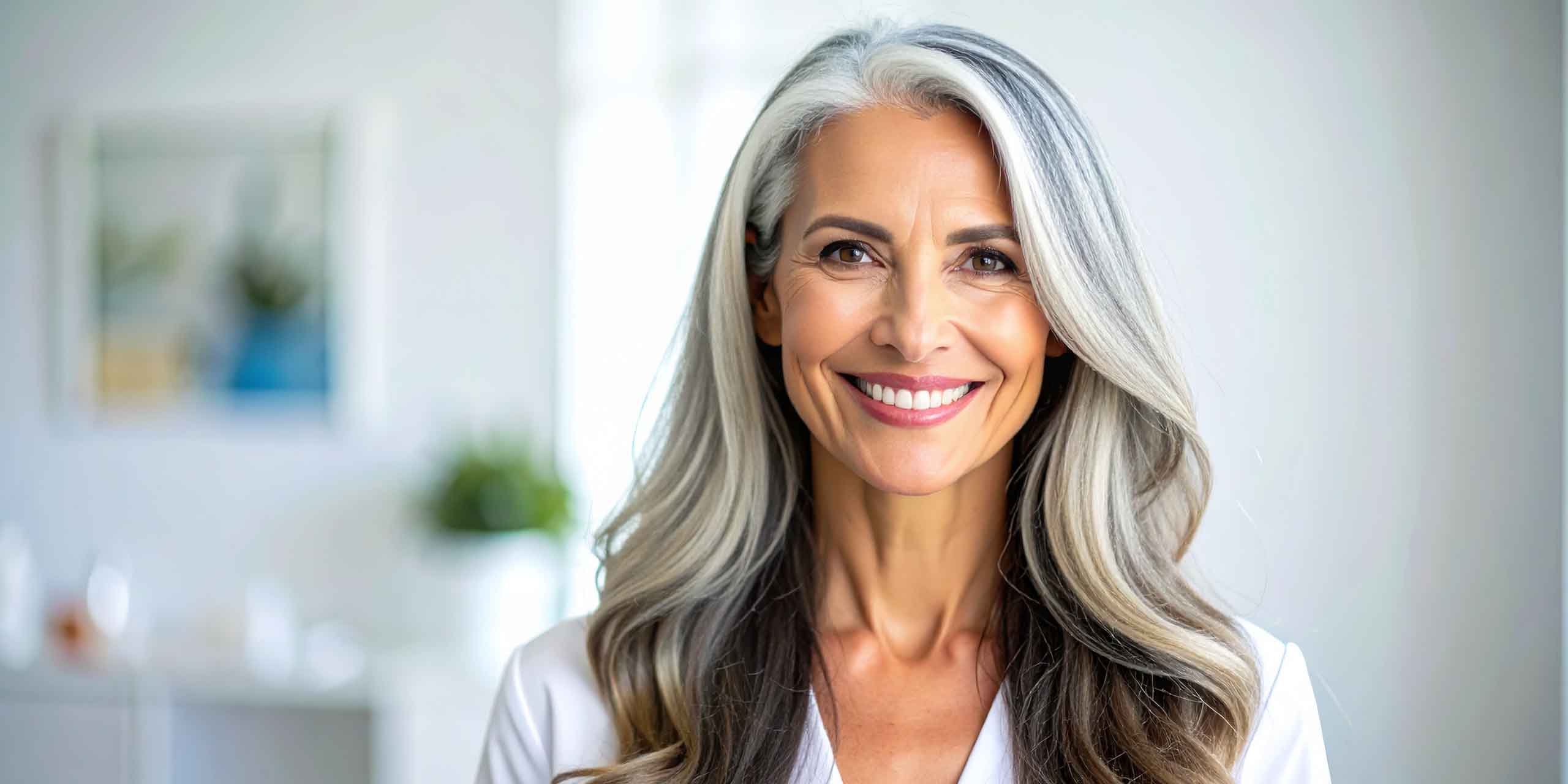Frau mit schönen starken Haaren