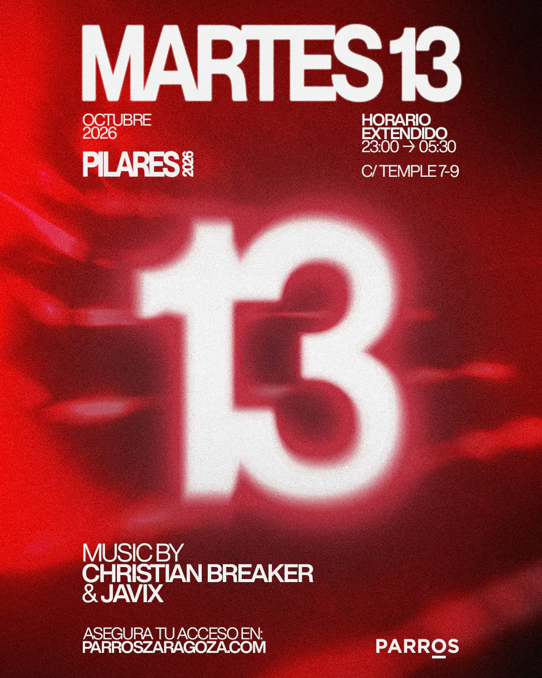 Pilares 2026 en Parros Zaragoza · Martes 13 · 13 de octubre