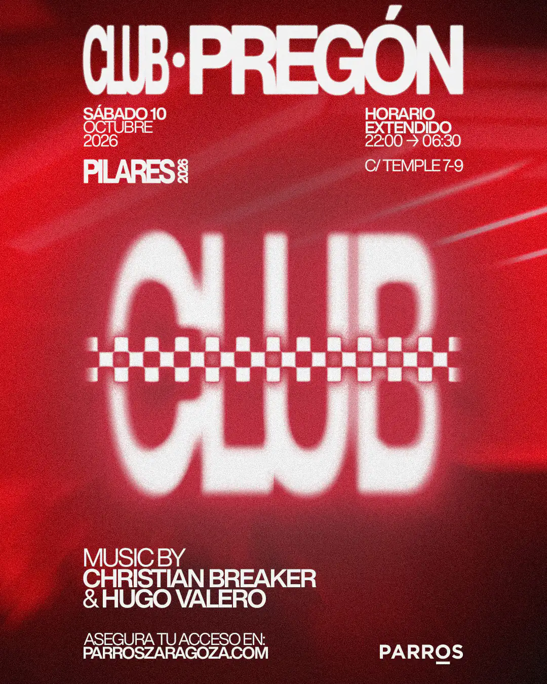 Pilares 2026 en Parros Zaragoza · CLUB Pregón · 10 de octubre