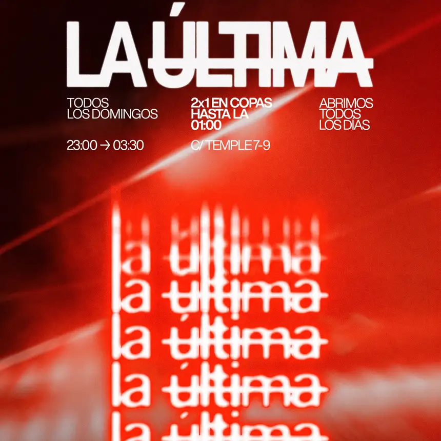 Cartel de LA ÚLTIMA, la fiesta de los domingos en Parros Zaragoza