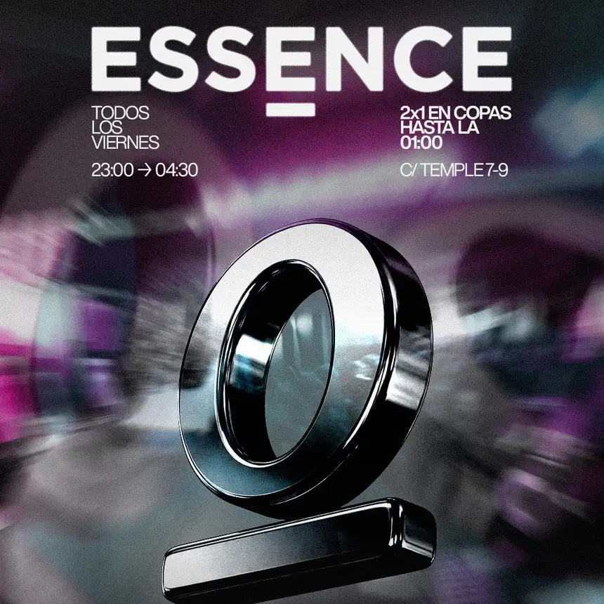 Cartel de ESSENCE, la fiesta de los viernes en Parros Zaragoza