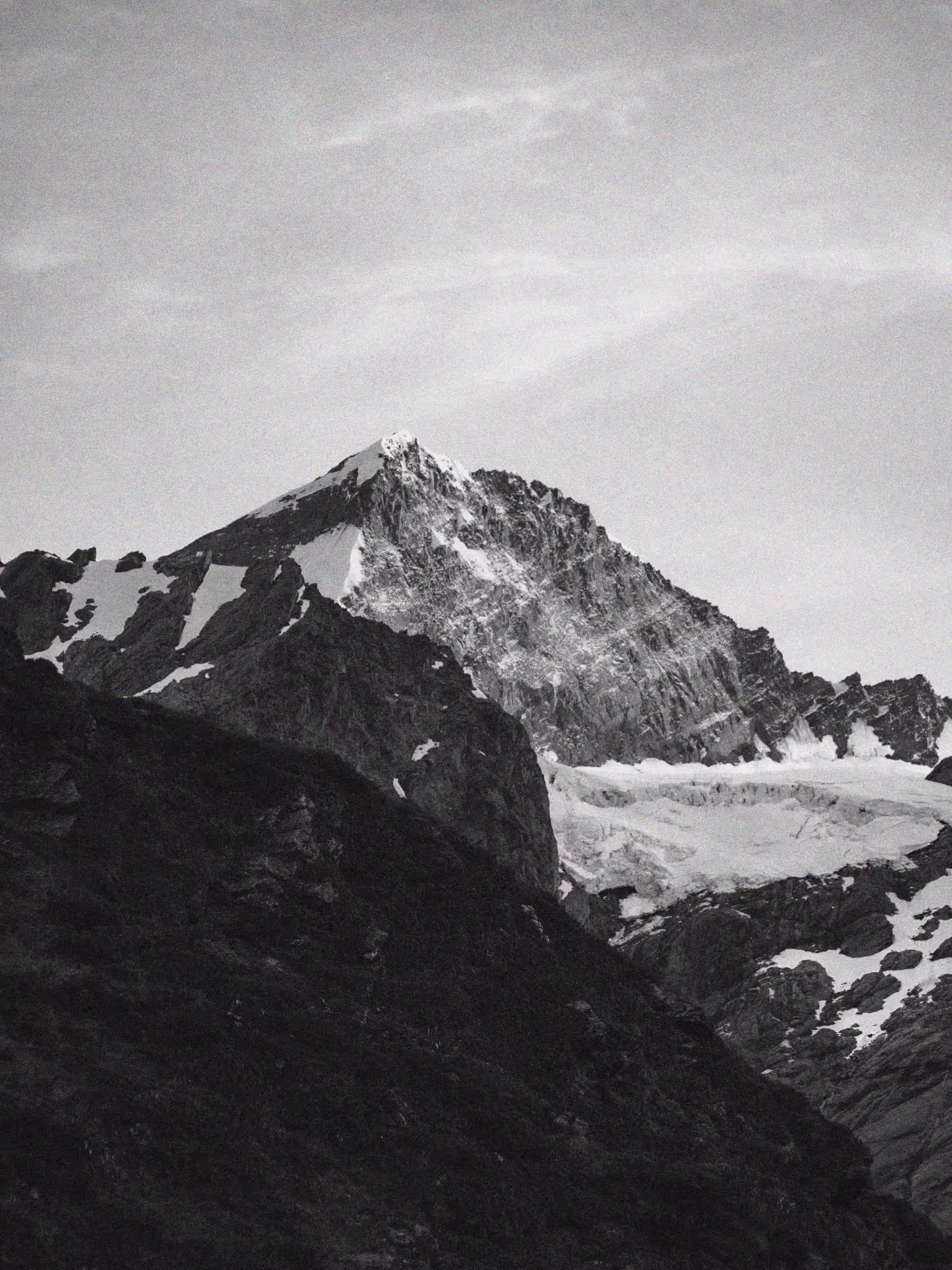 Snowy mountain landscape
