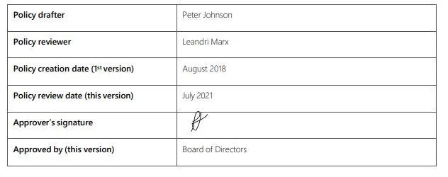 Order Execution Policy Approval and information