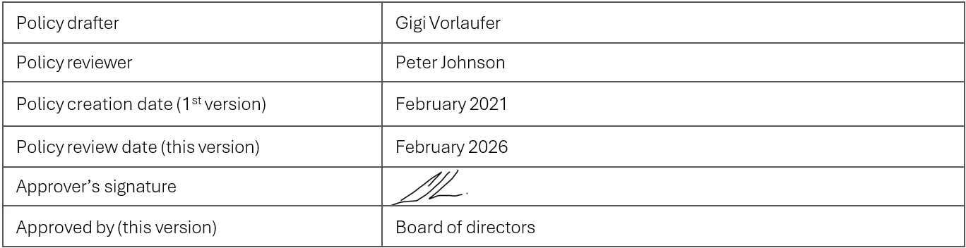 POPI Policy approval and information
