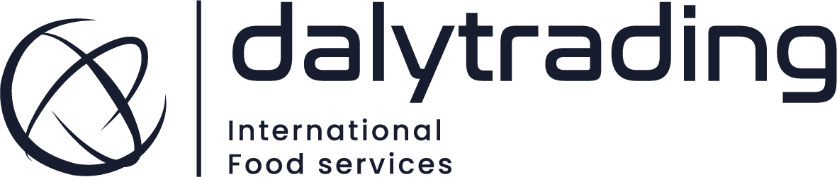 Daly Trading logo with a stylized globe symbol and text 'dalytrading International Food services'.