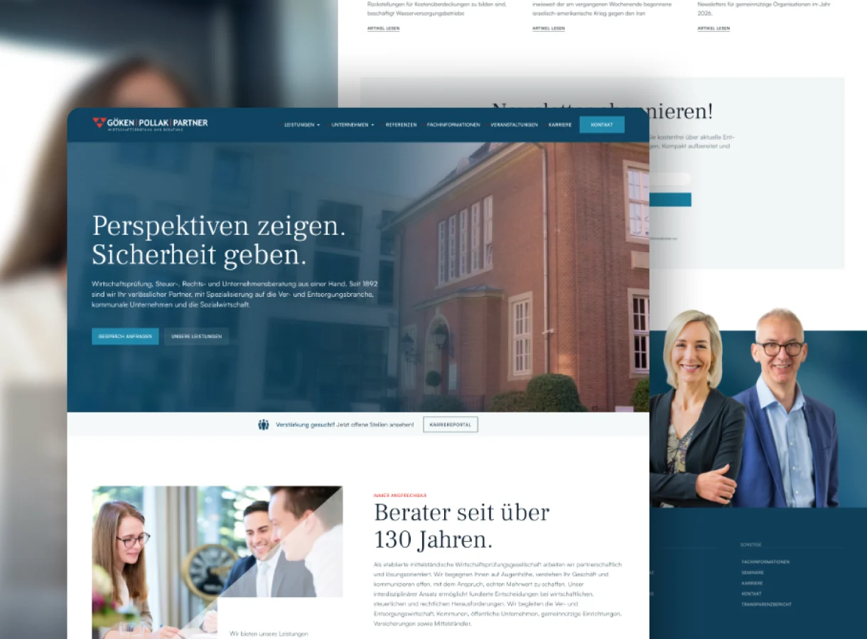 Referenzprojekt Göken, Pollak & Partner Treuhandgesellschaft – Website von AVRIO Digital Marketing
